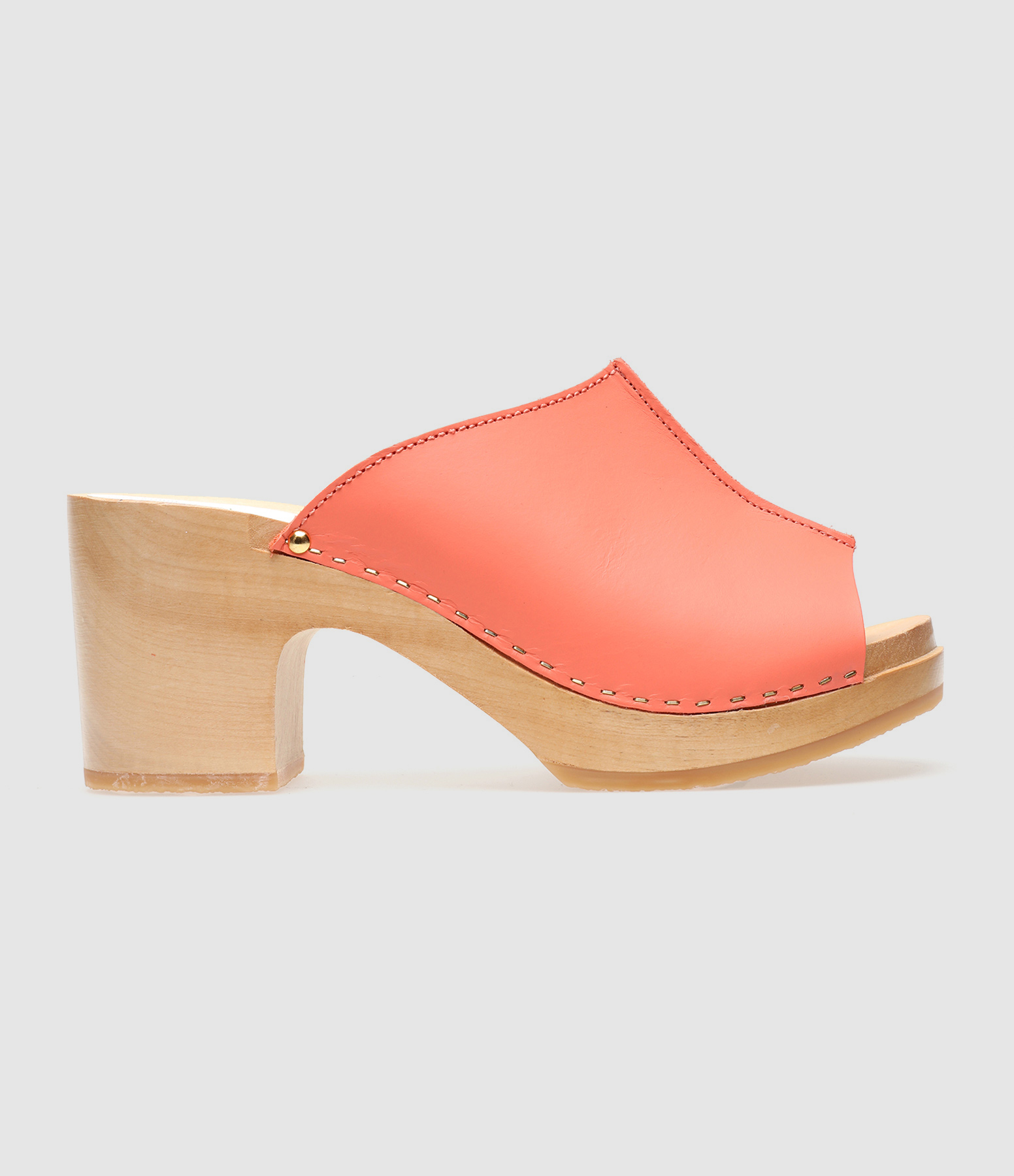 Ydol Clogs in Neon Orange Leather