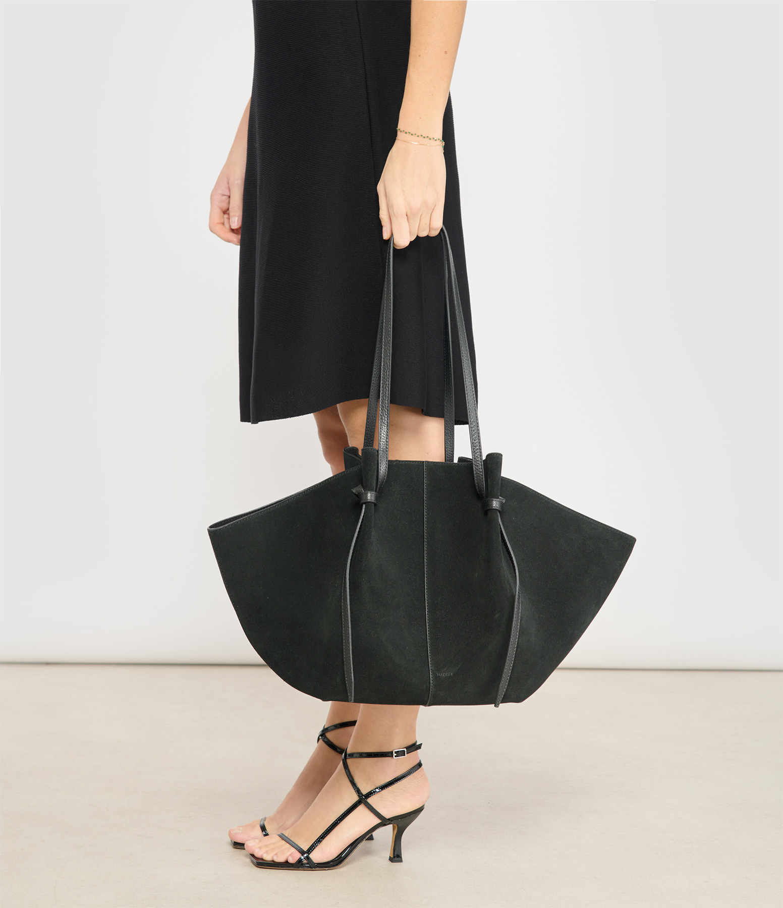 Large Black Suede Mochi Bag