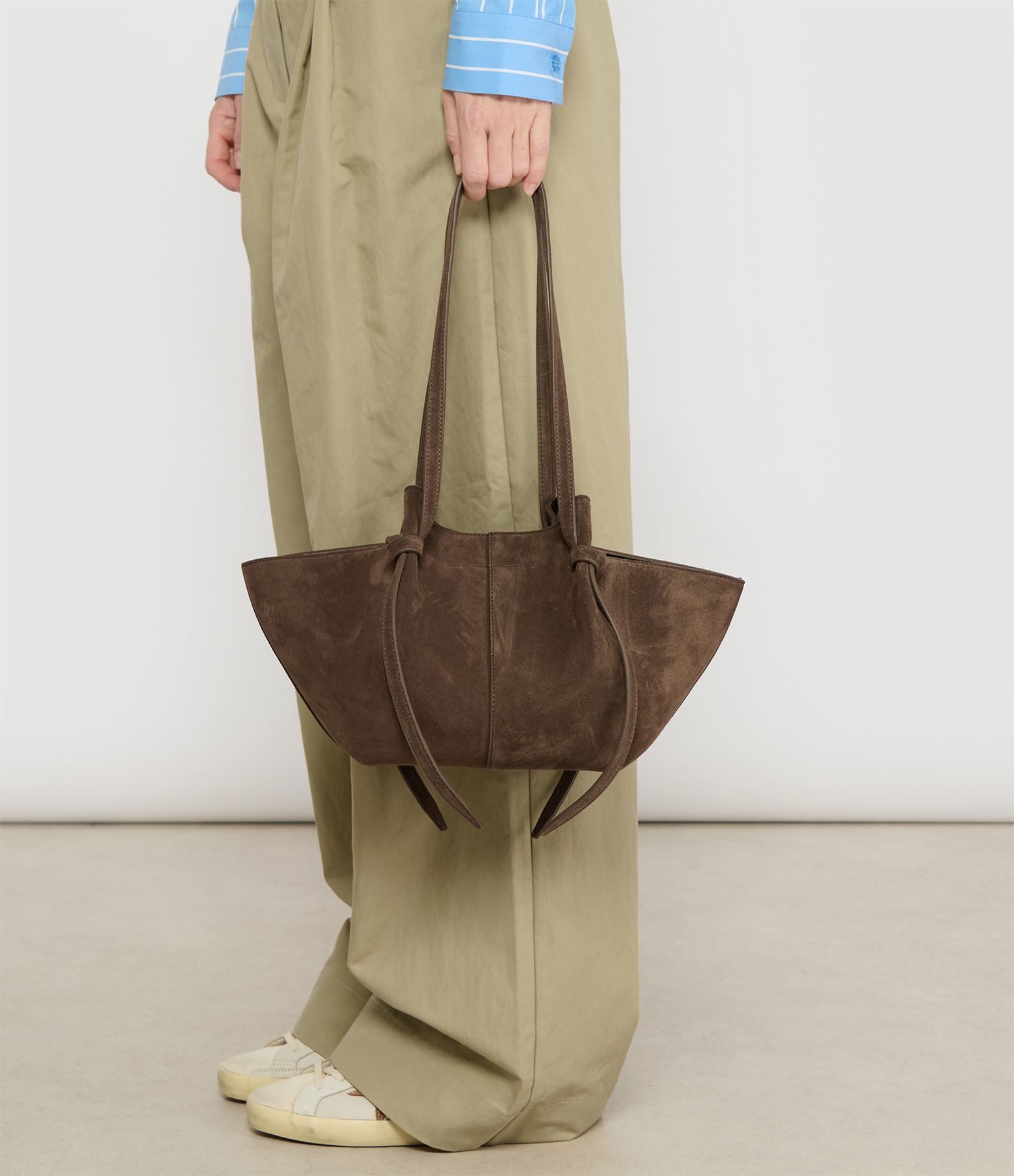 Chocolate Suede Mochi Bag