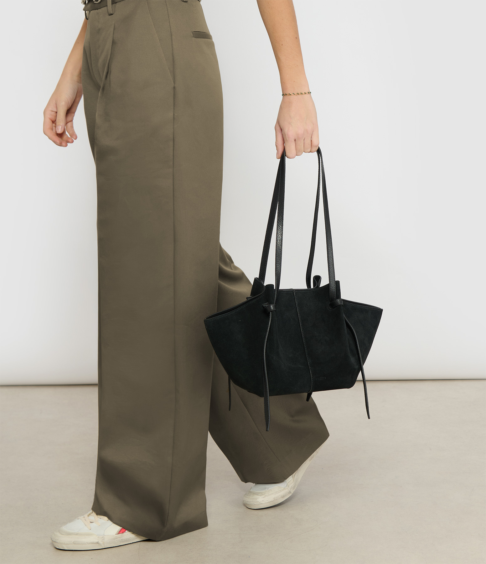 Black Suede Mochi Bag