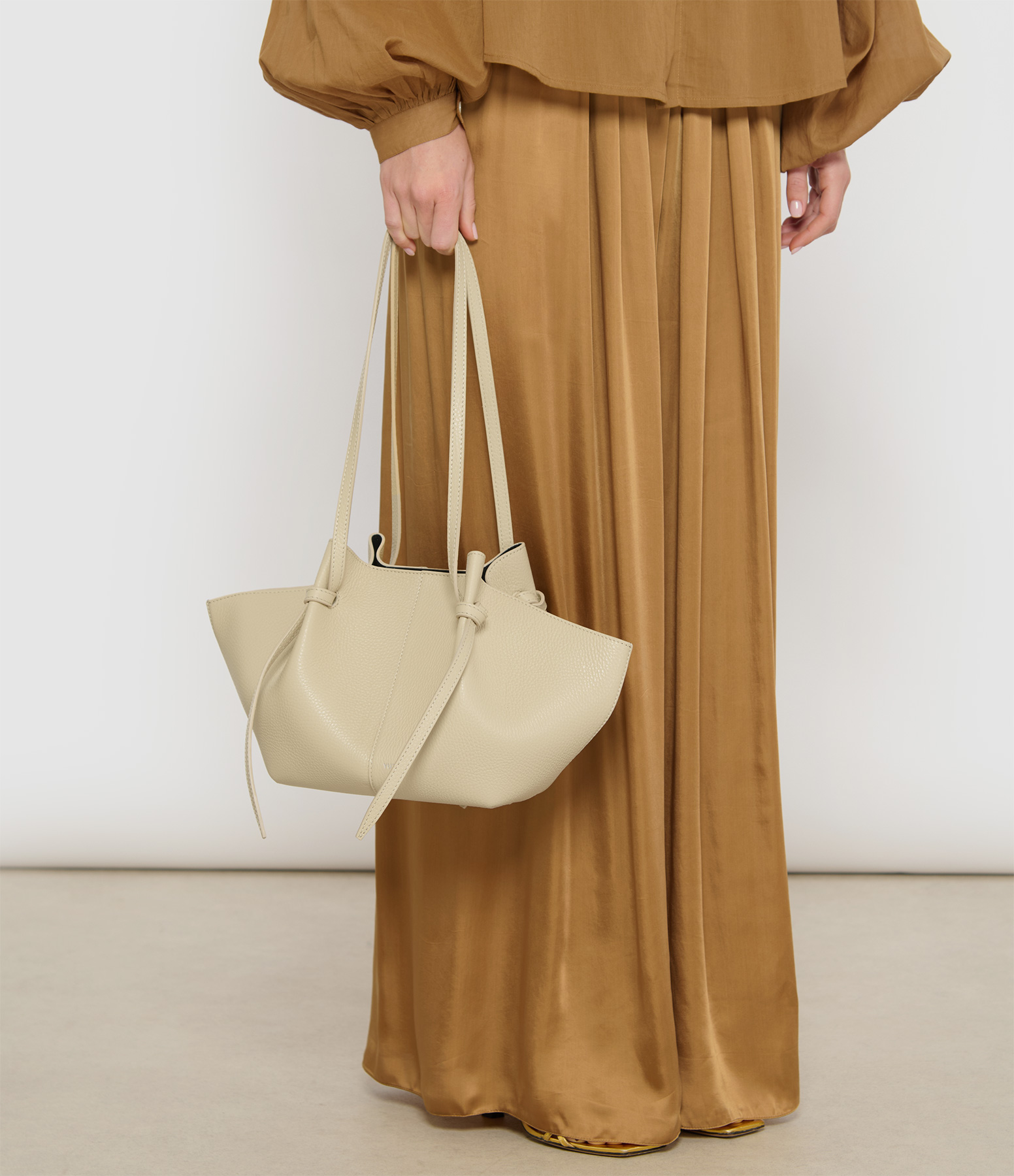 Angora Grained Leather Mochi Bag