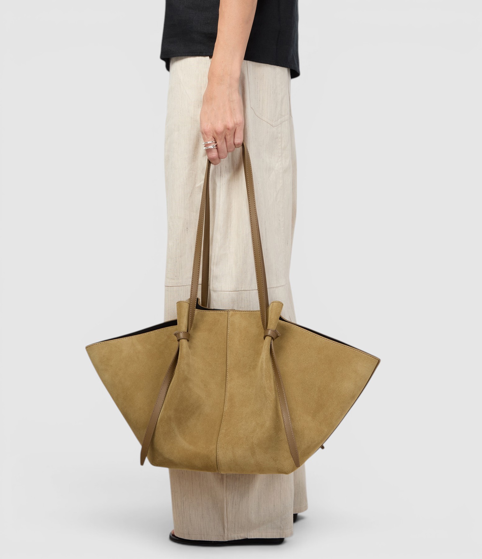 Large Fennel Suede Mochi Bag