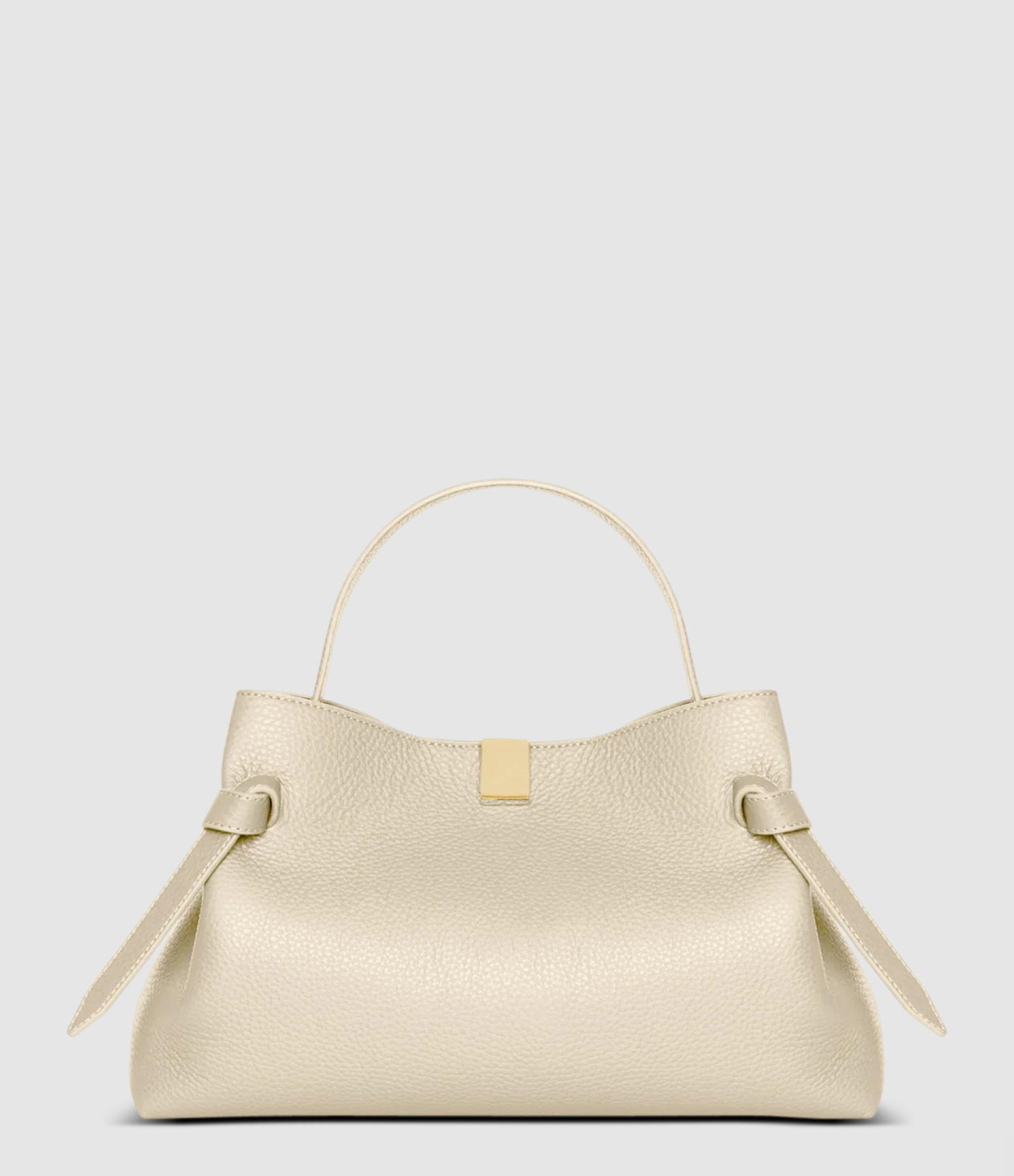 Angora Grained Leather Gyoza Bag