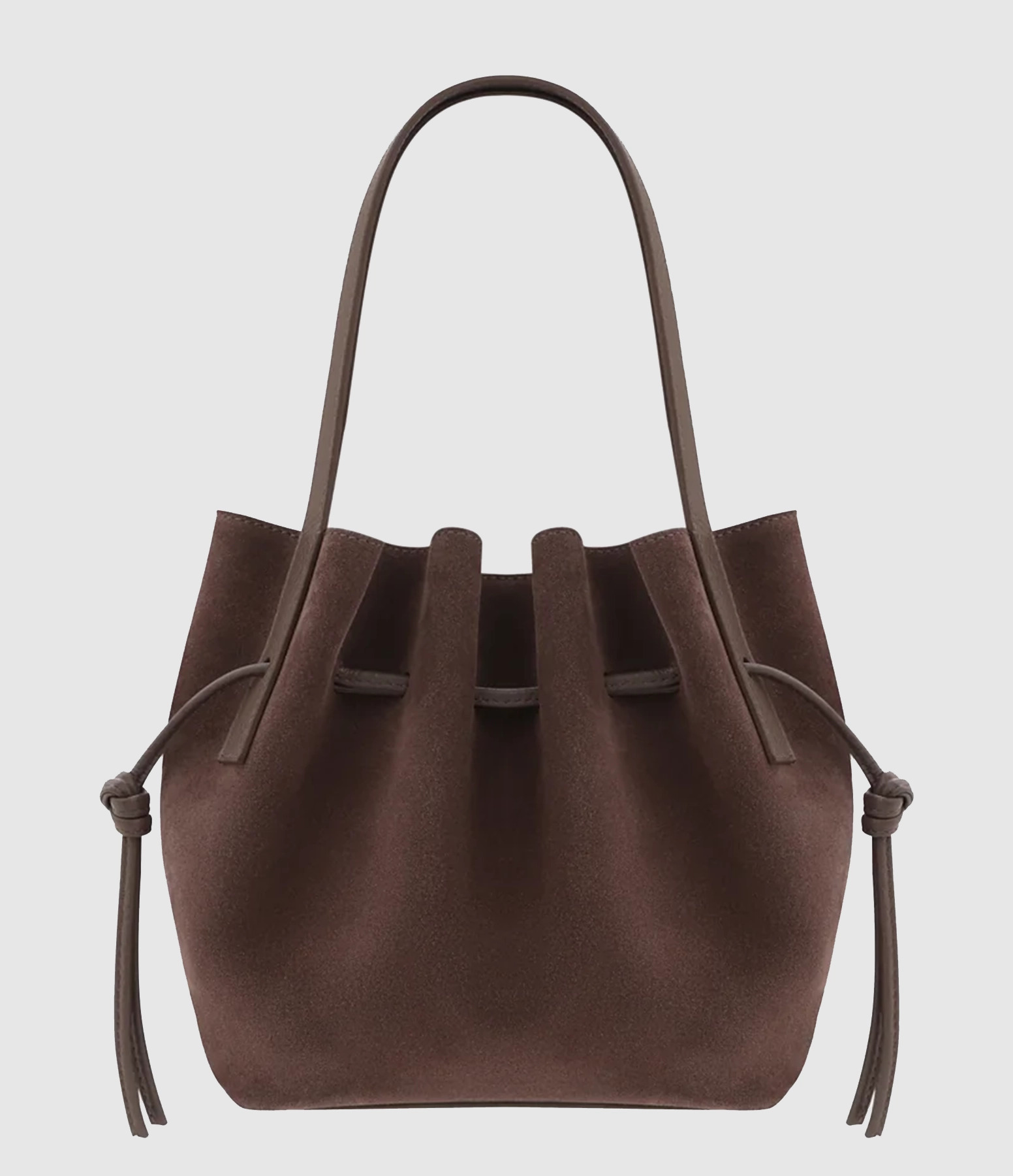 Nutmeg Suede Mini Scallop Tote Bag