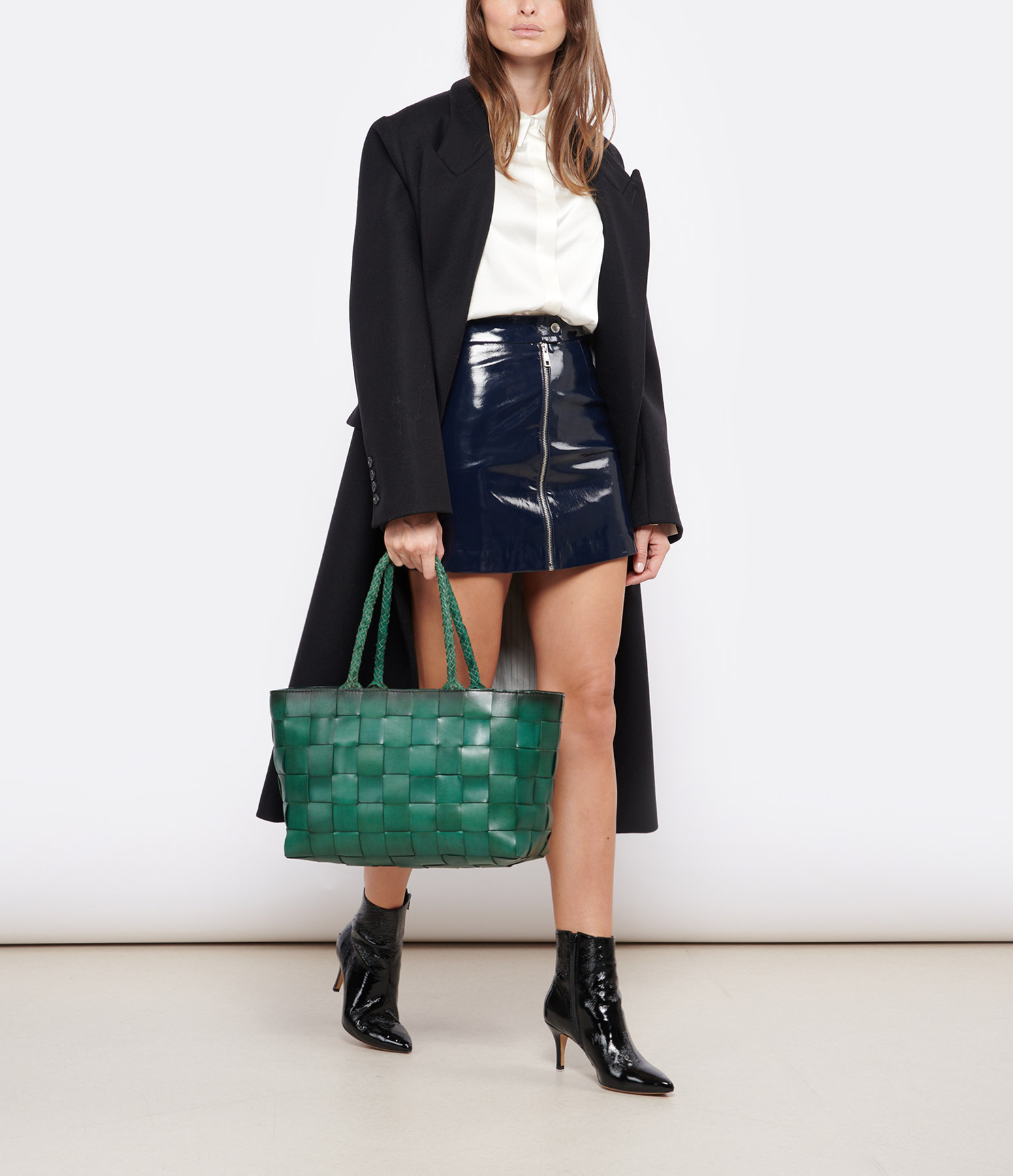 Jinette Blue Vinyl Skirt
