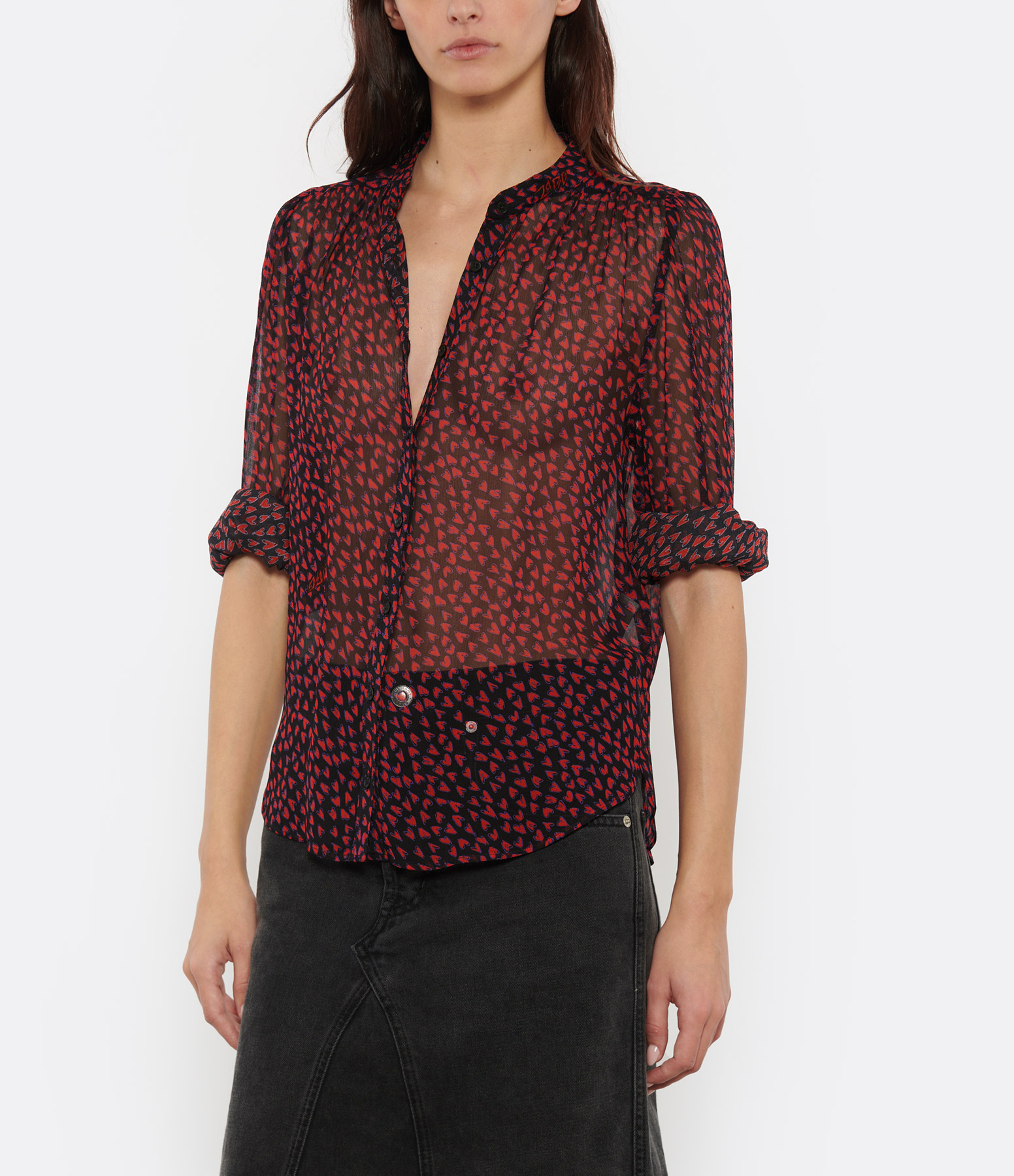 Tino Black Crush Muslin Shirt