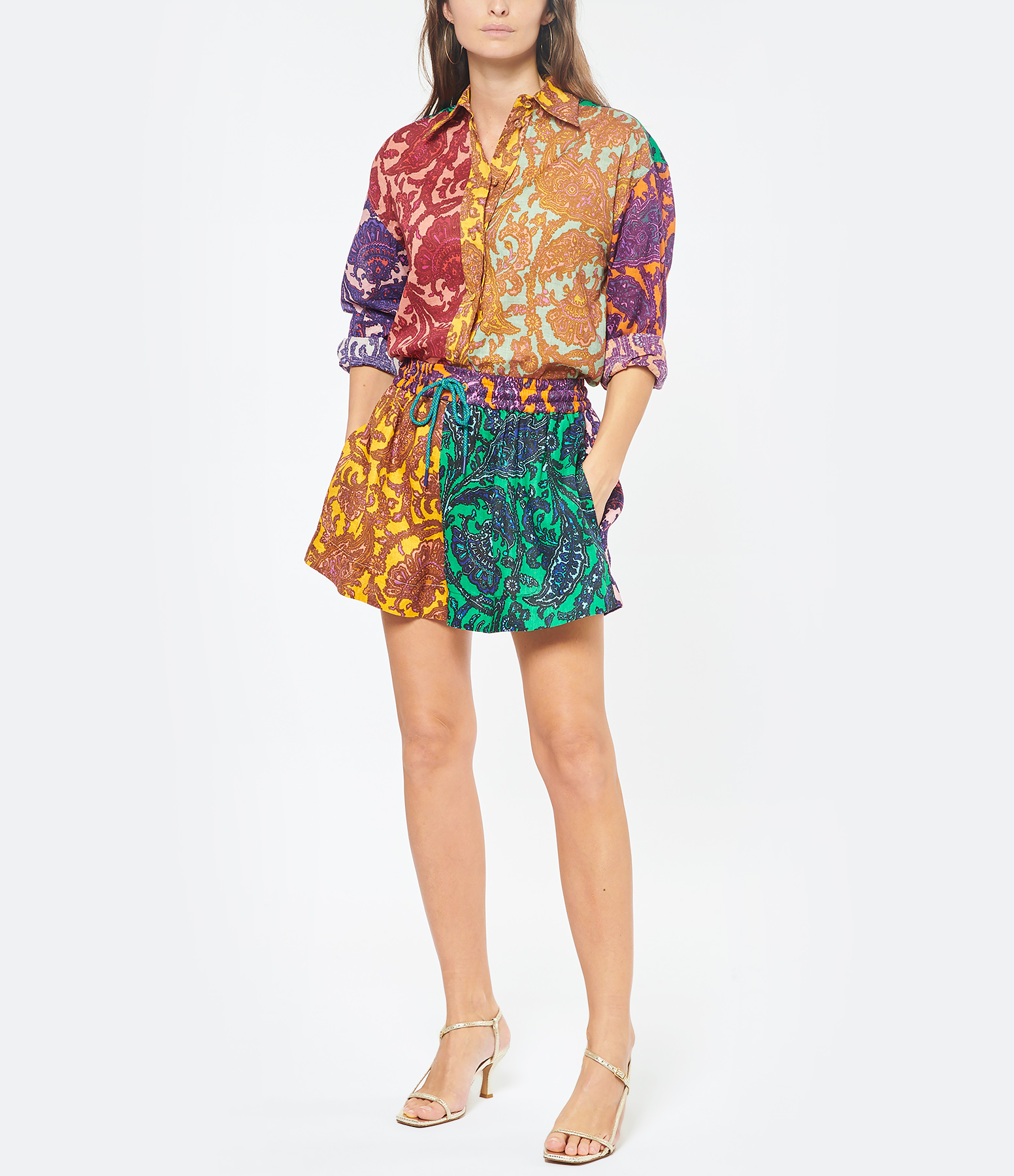 Tiggy Cotton Shirt with Cashmere Print