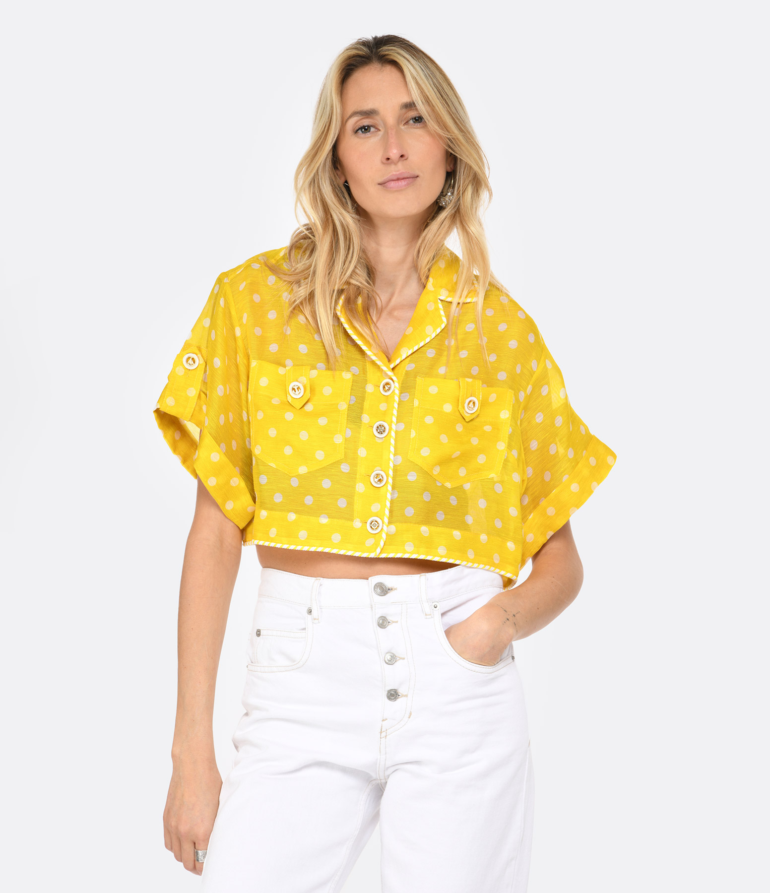 High Lin Cream and Yellow Polka Dot Blouse