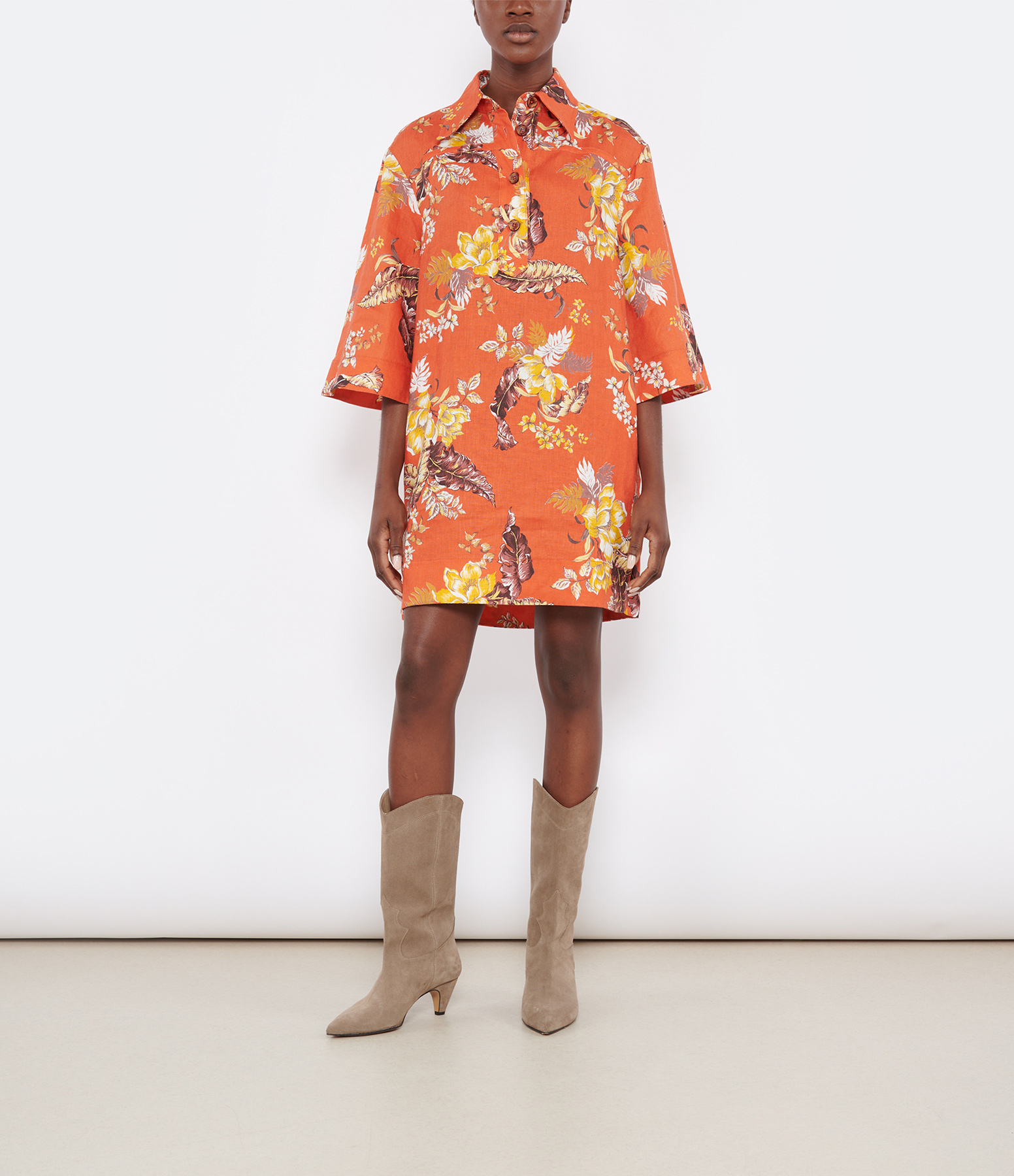 Matchmaker Red Tropical Floral Short Dress