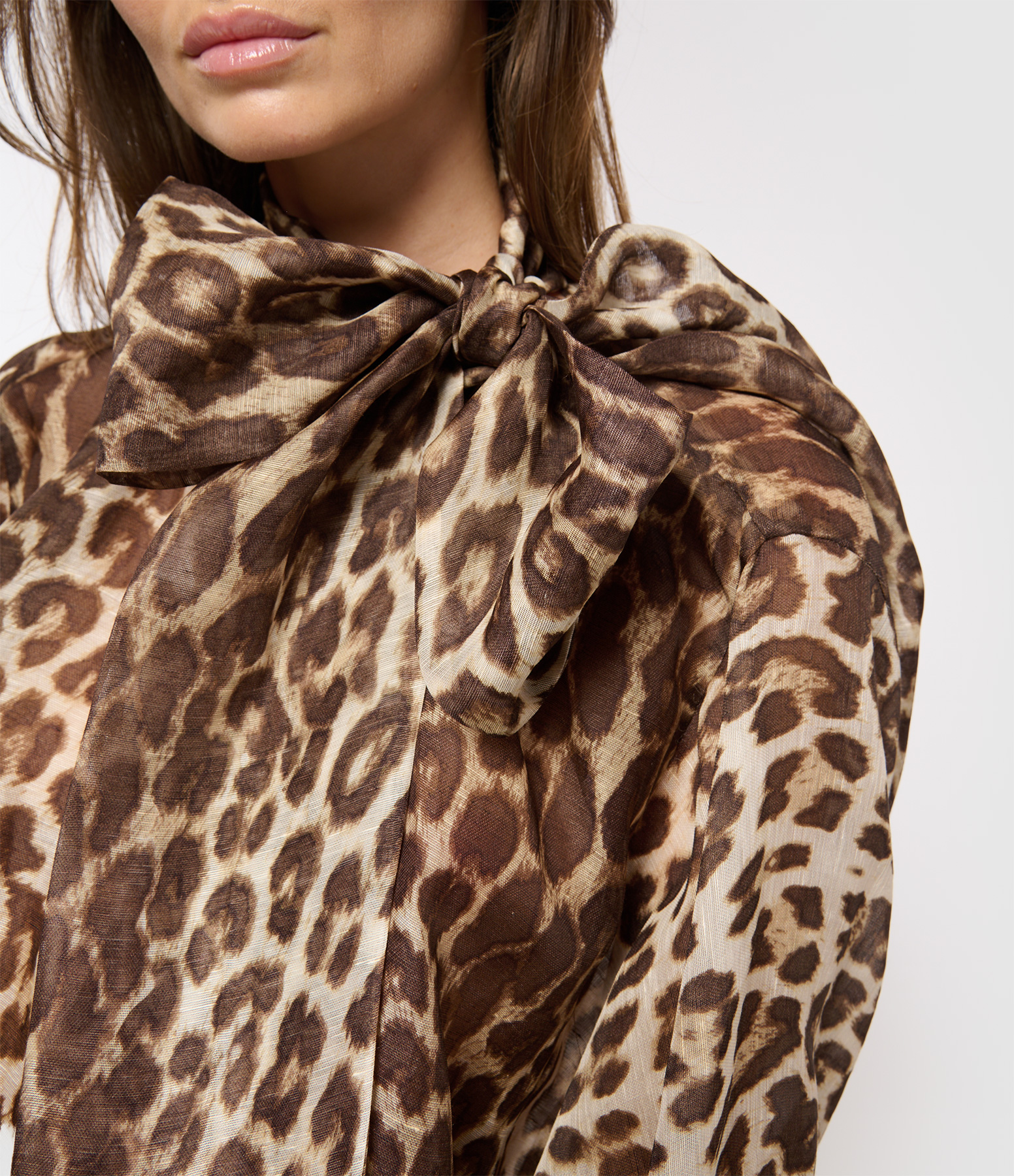 Billow Chocolate Leopard Print Blouse