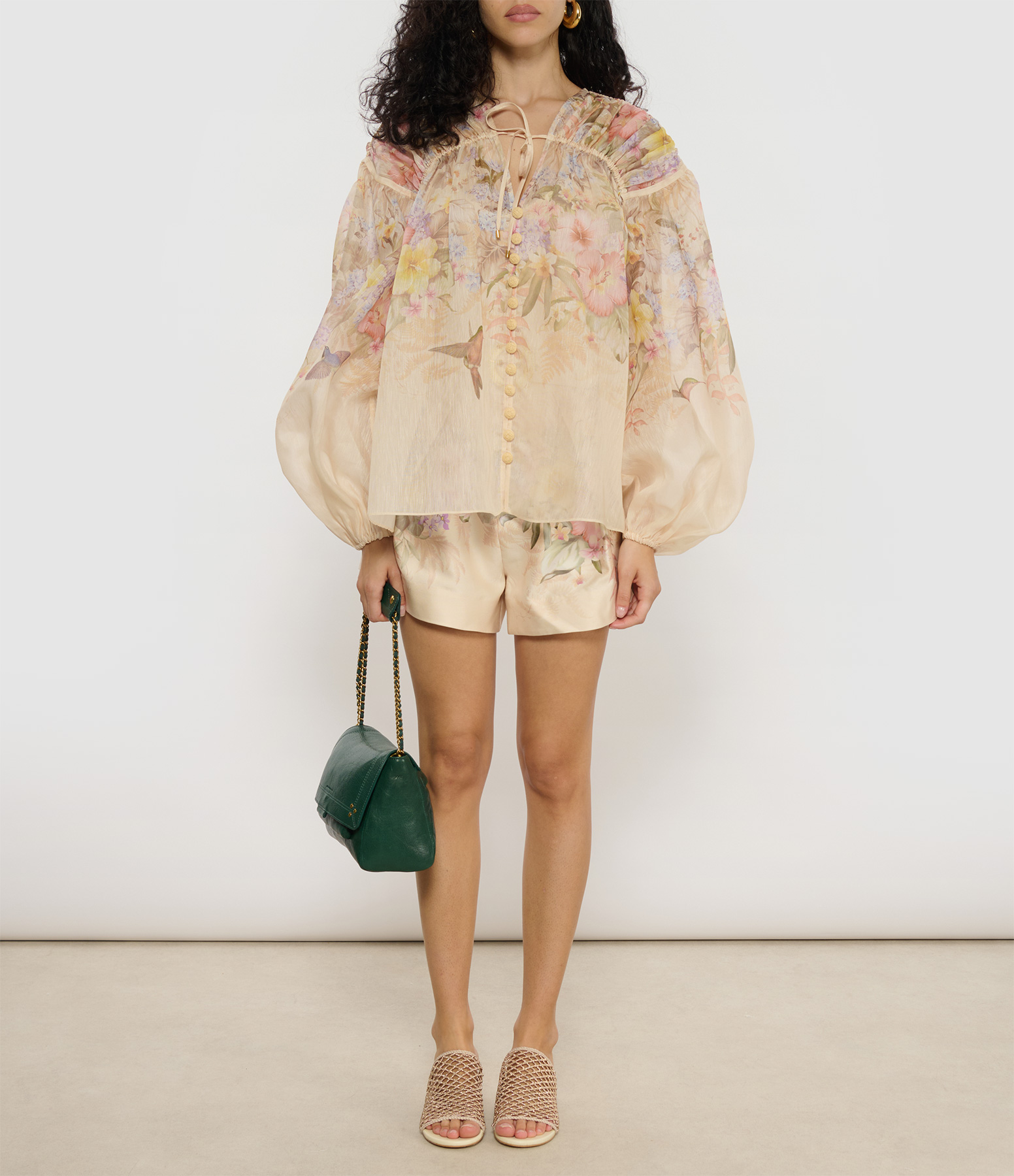 Illuminate Tuck Shorts in Ivory Tropical