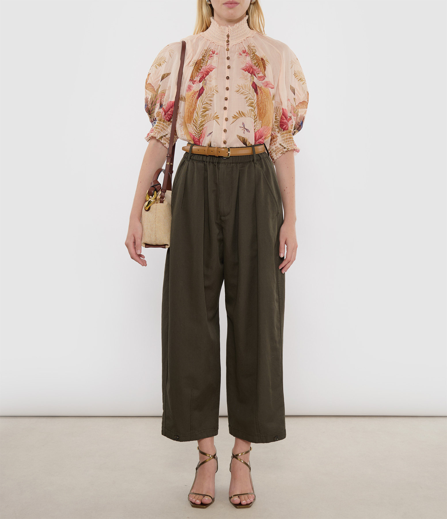 Ascension Blouse – Cream Palm Floral