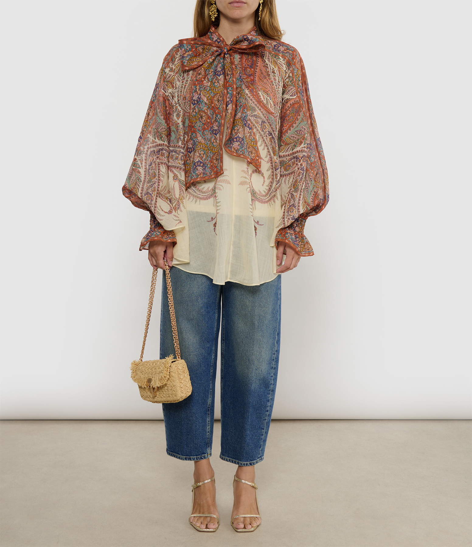 Rhiannon Blouse  Cream Paisley