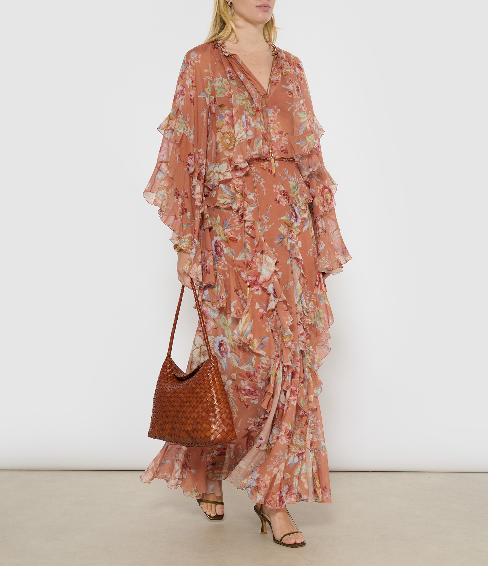 Awaken Ruffle Skirt – Cinnamon Floral