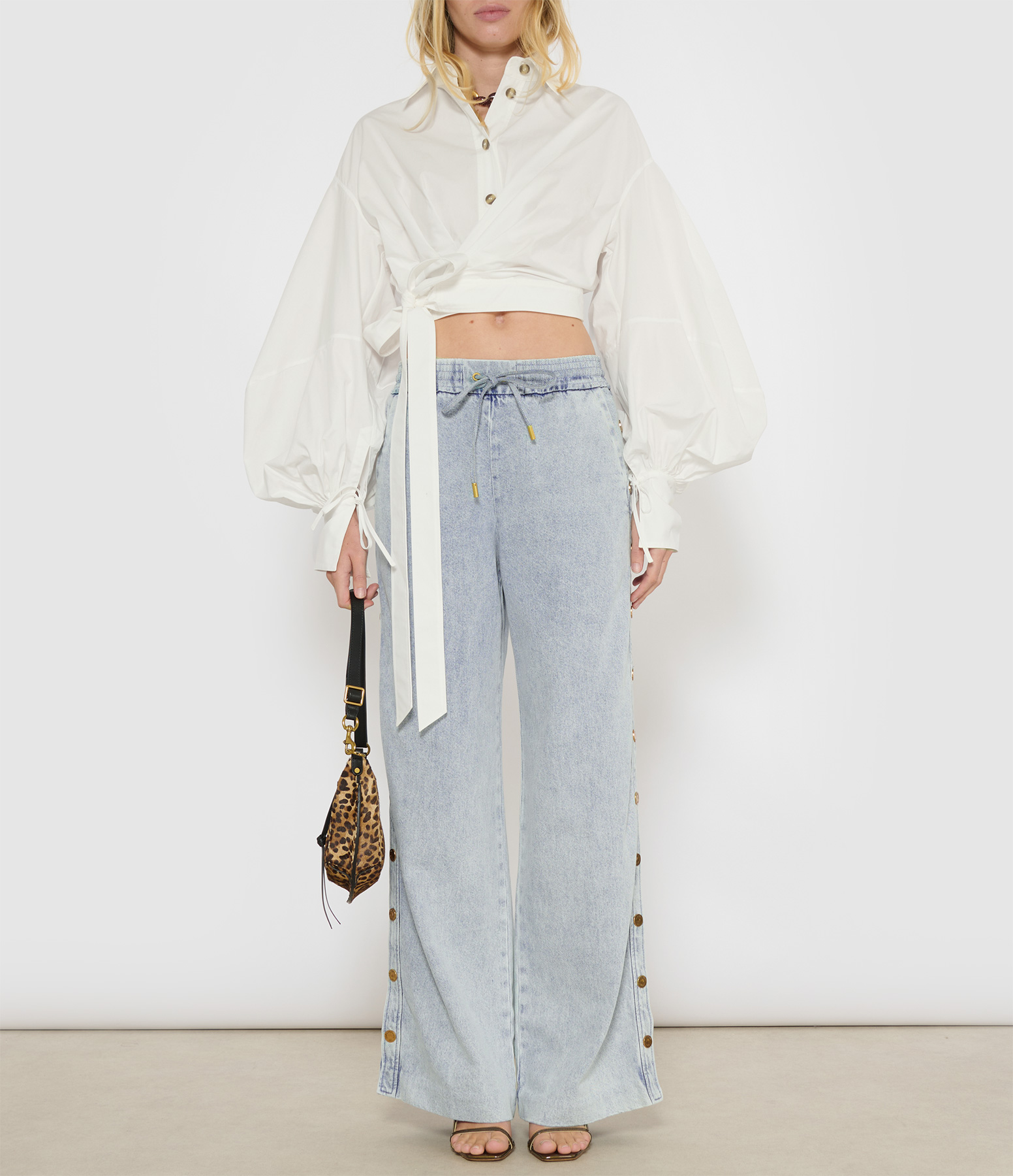 Top Rebellion Poplin Wrap Blouse, Ivory