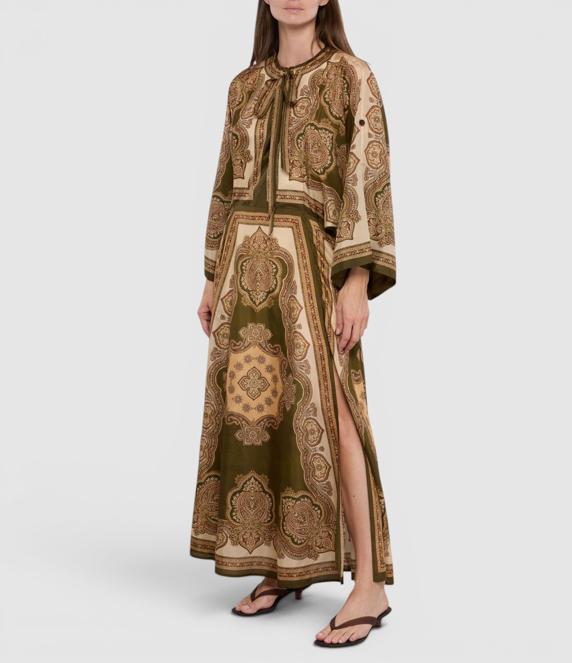 Olive Paisley Dress