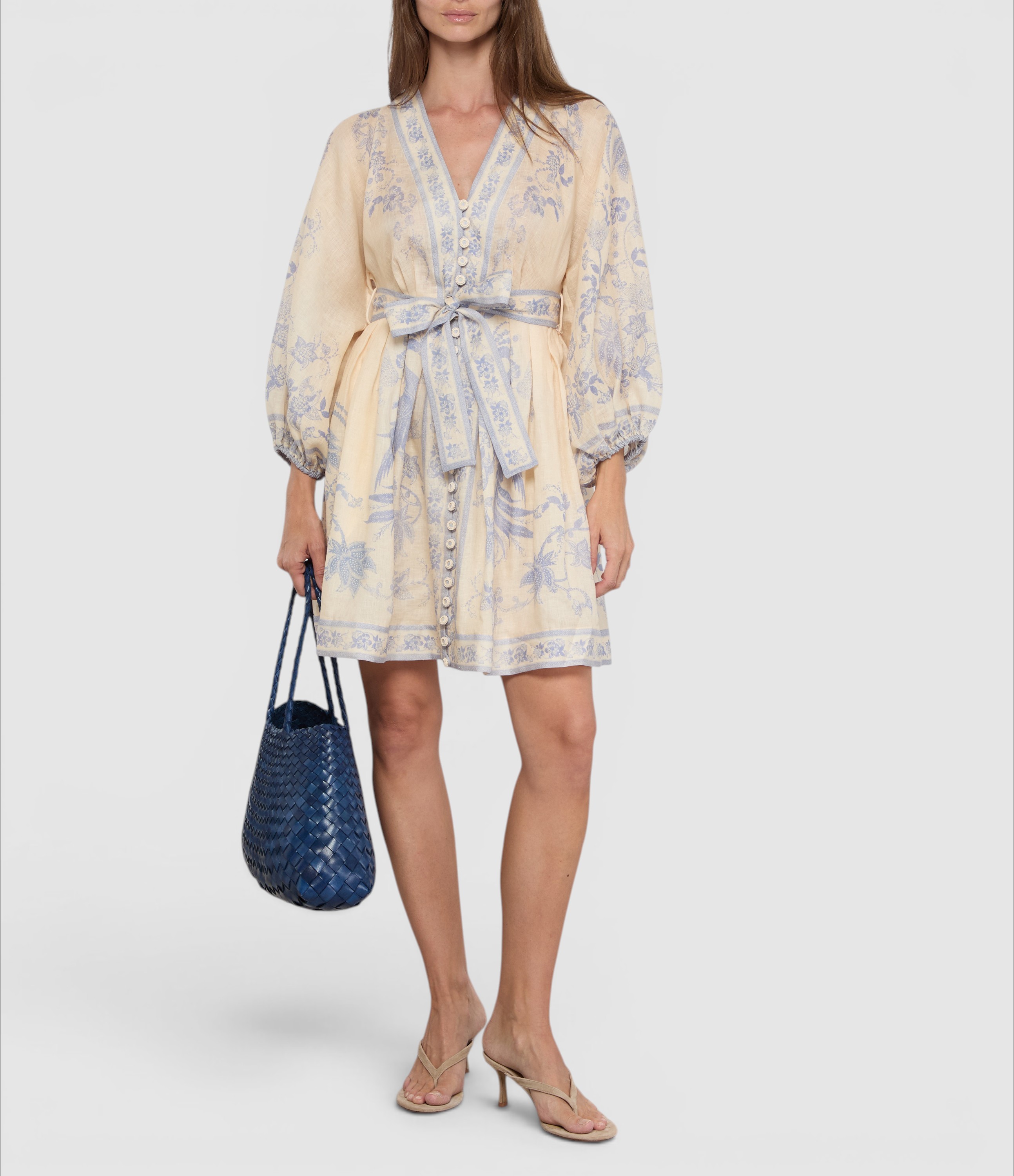 Cream Lilac Floral Dress