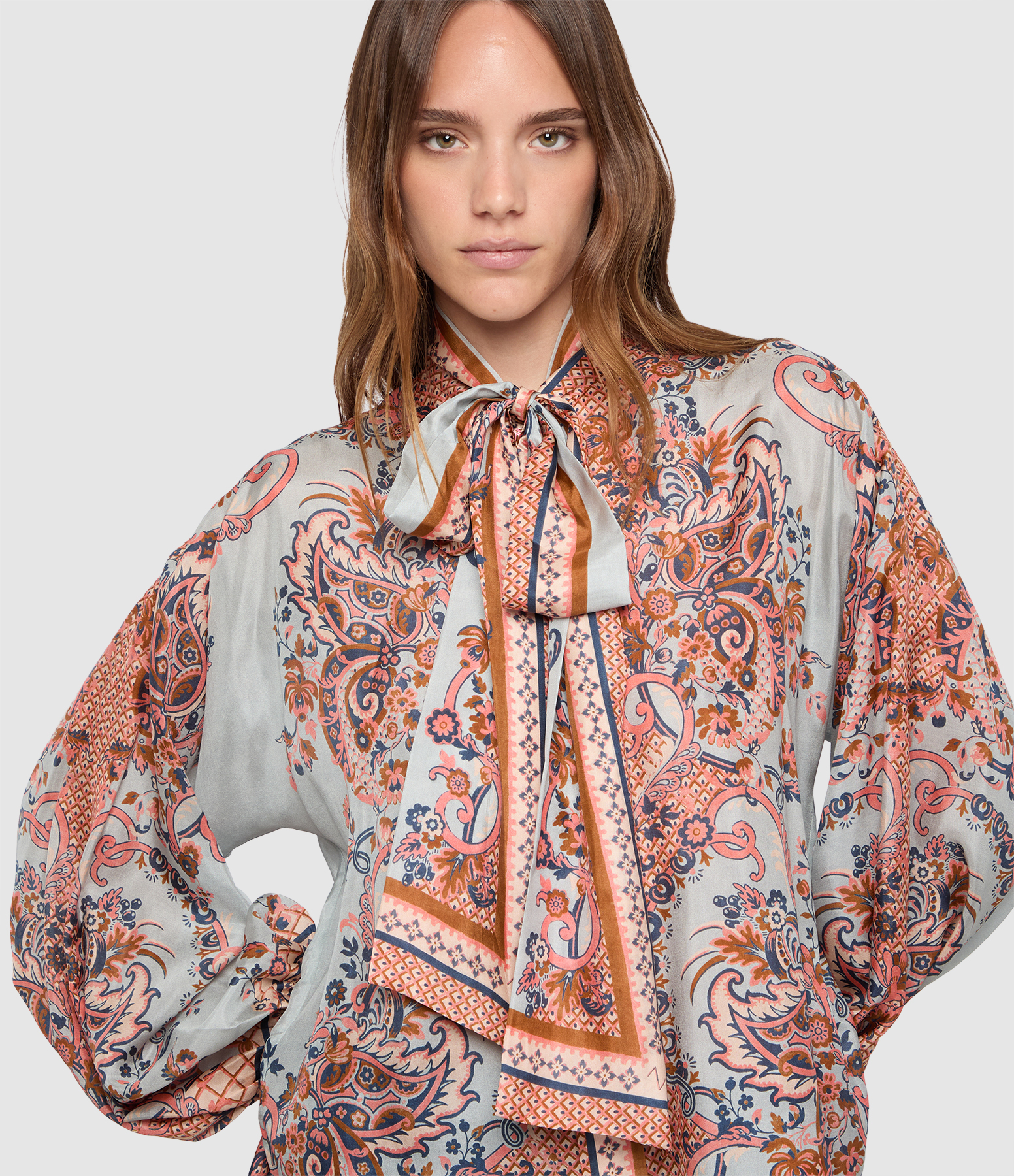 Blue Paisley Floral Top