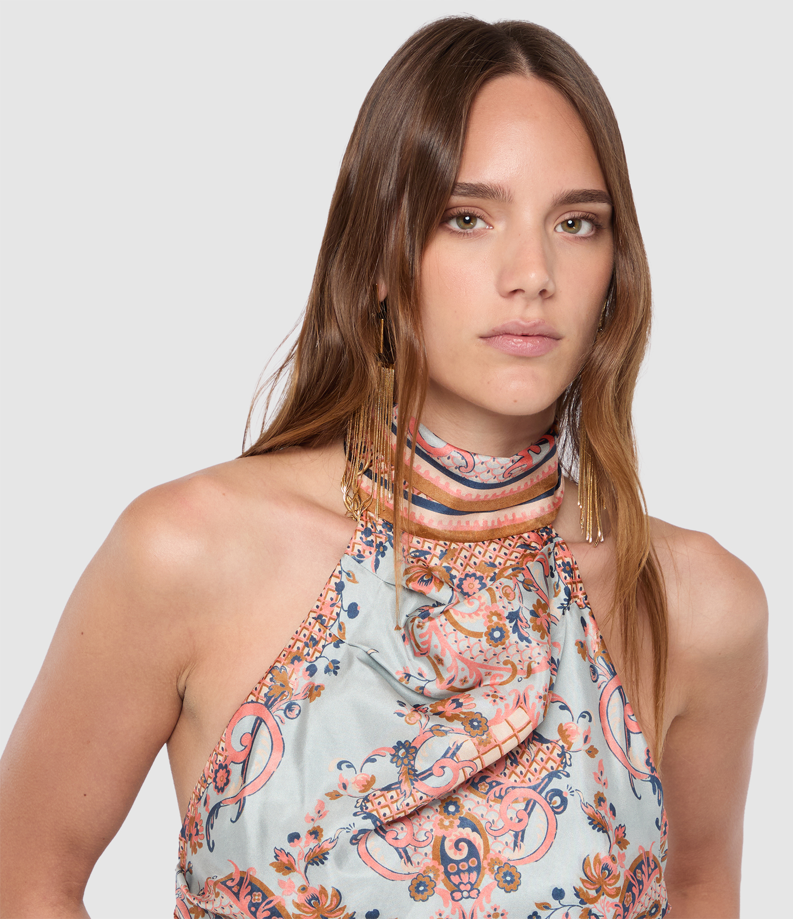 Blue Paisley Floral Top