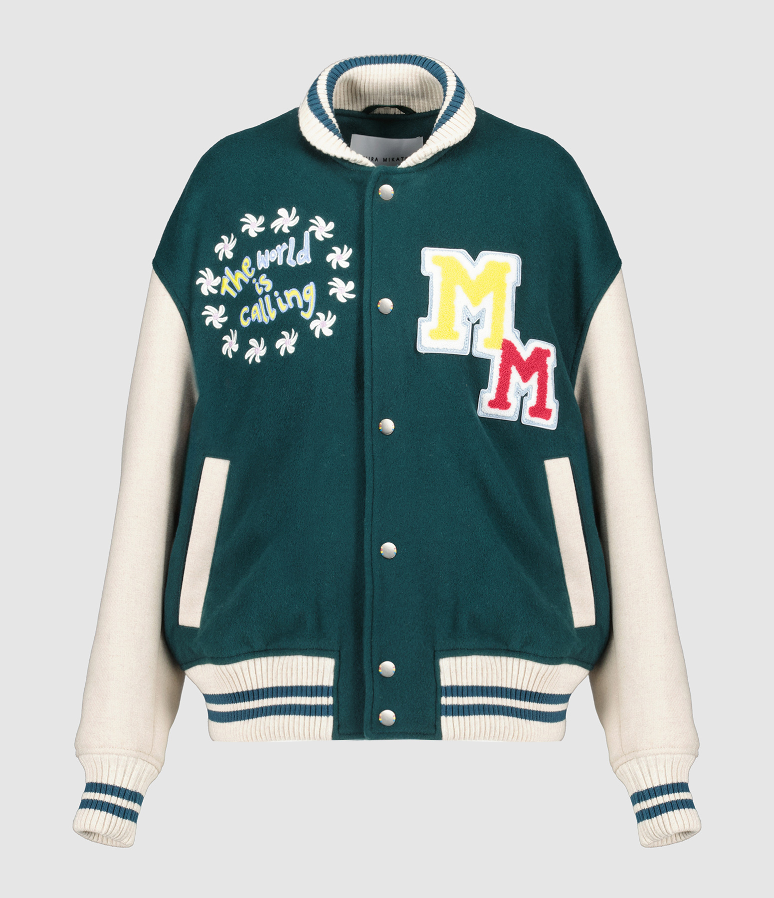 Bomber Broderie Champignon Vert