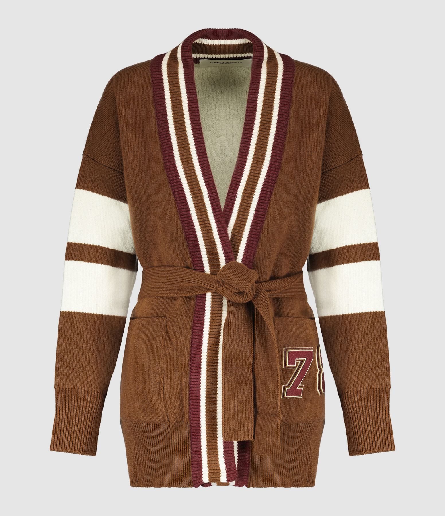 Cardigan Journey Jacquard Laine Marron