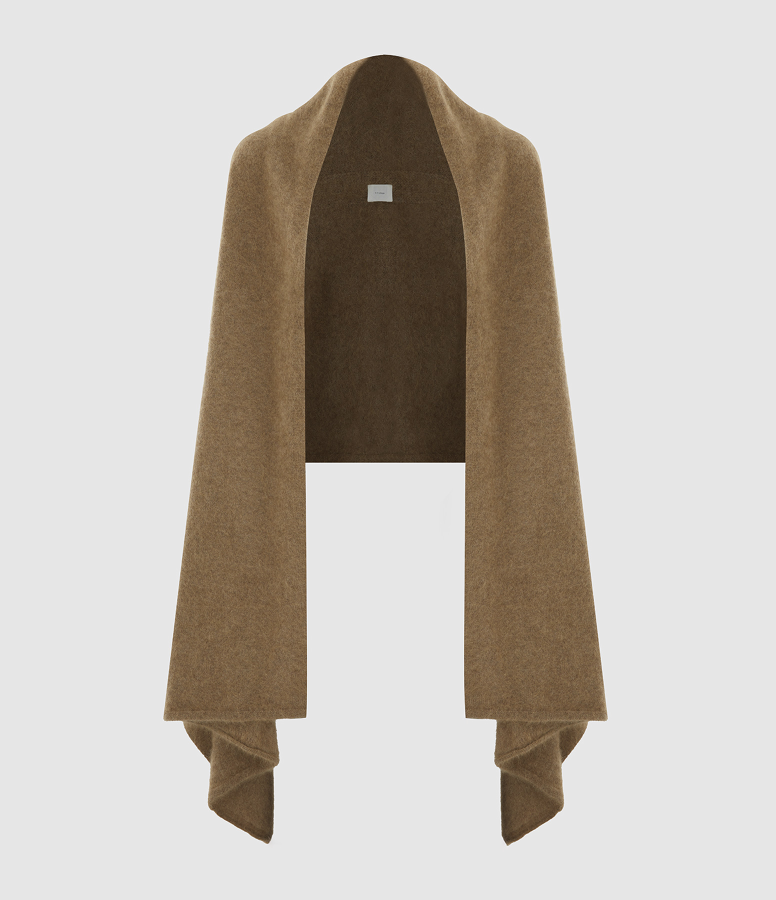 Poncho Étole Raccon Camel