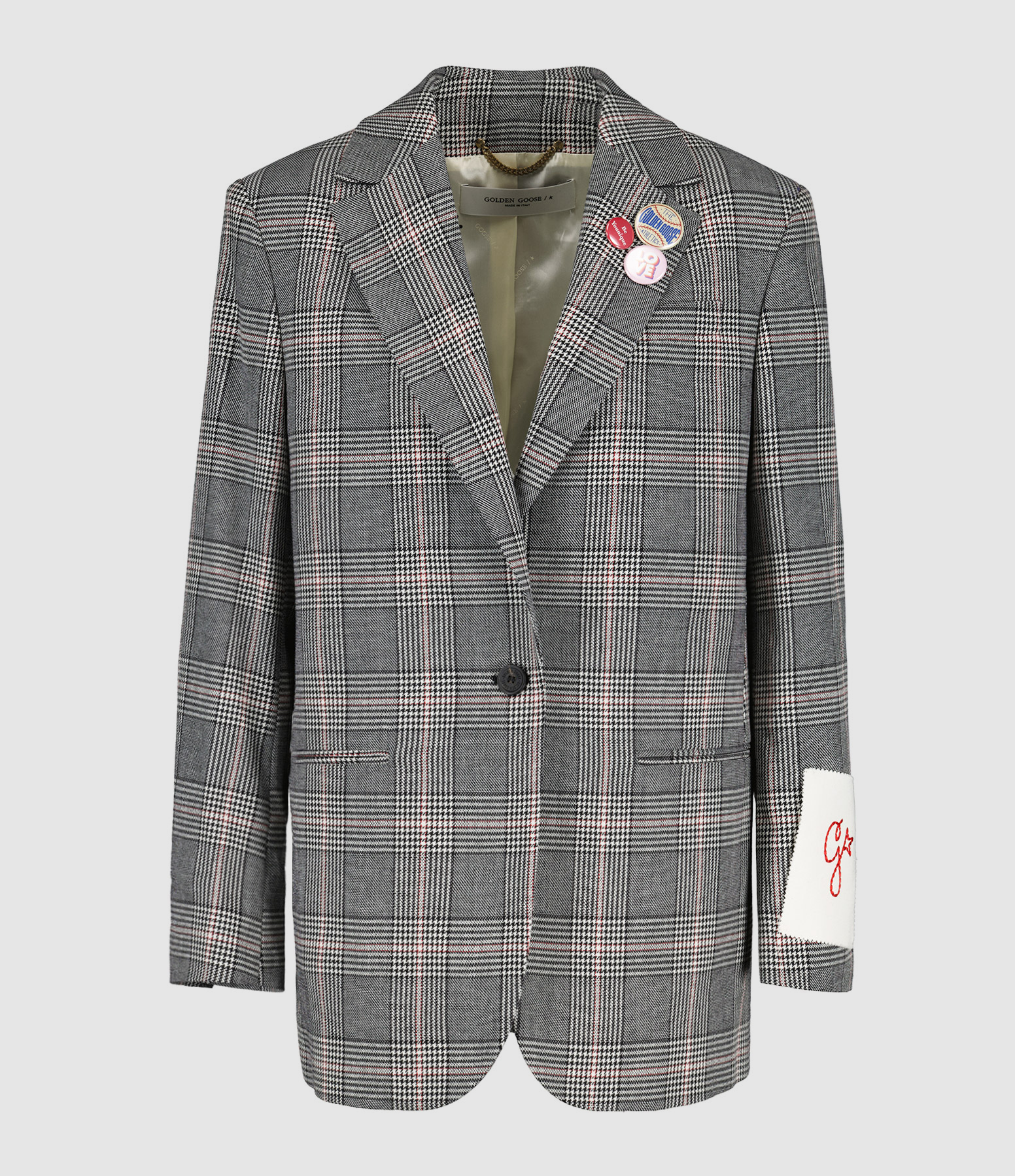 Veste Blazer Laine Gris Blanc