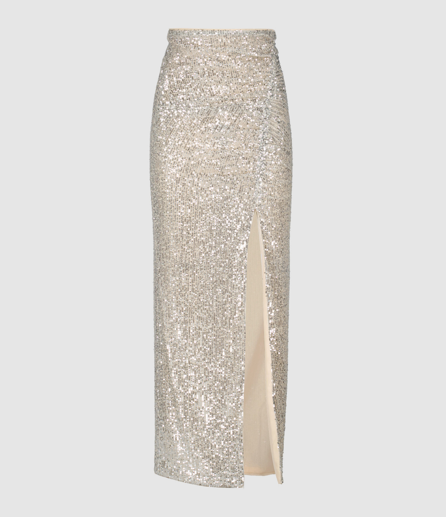 Jupe Maxi Sequins Argenté