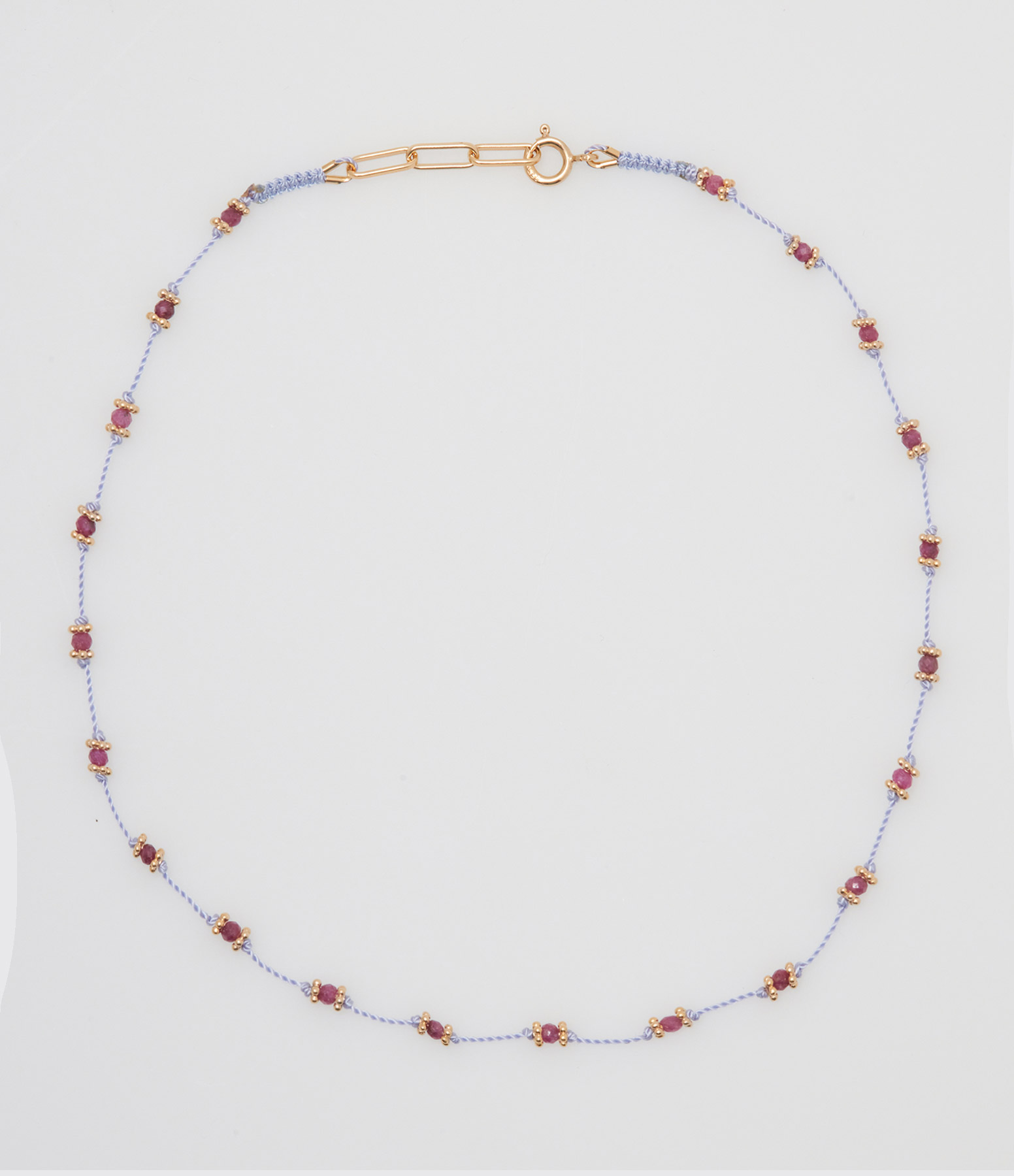 Collier Lotus Rubis Rose