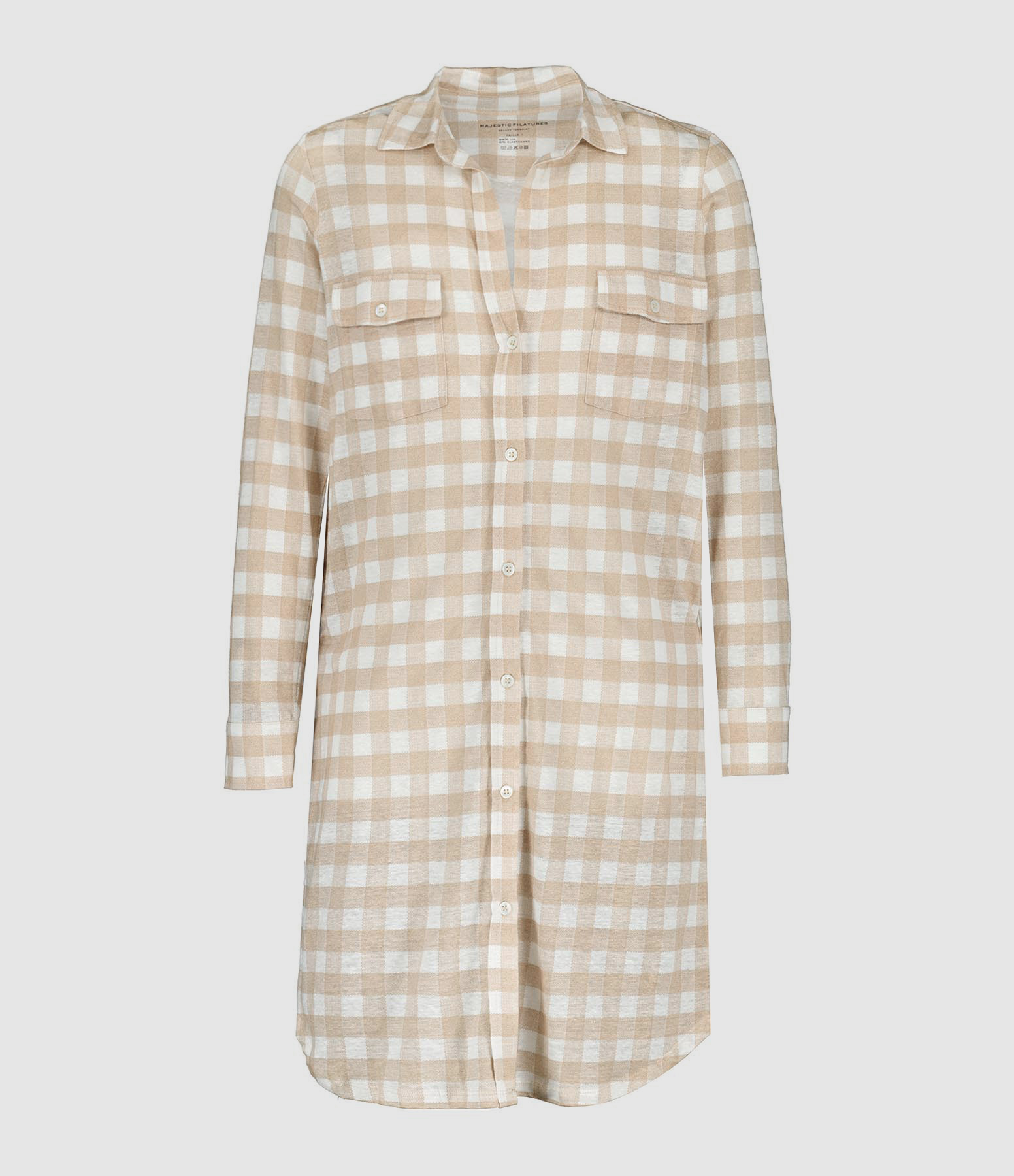 Robe Chemise Carreaux Crème