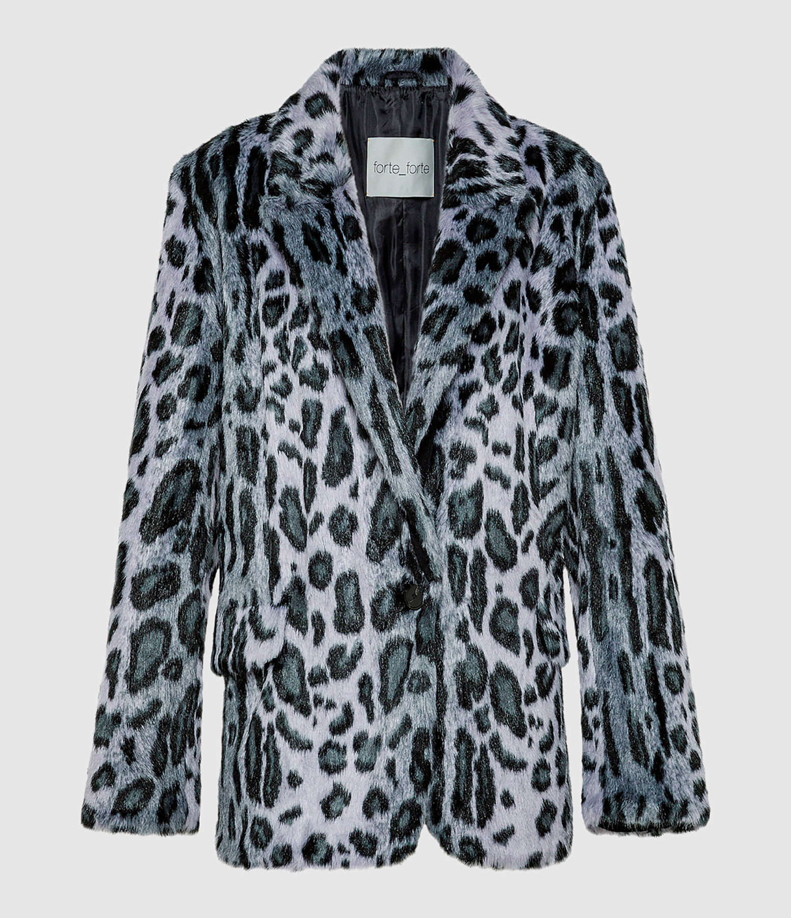 Manteau Eco Fausse Fourrure Twilight Léopard Bleu