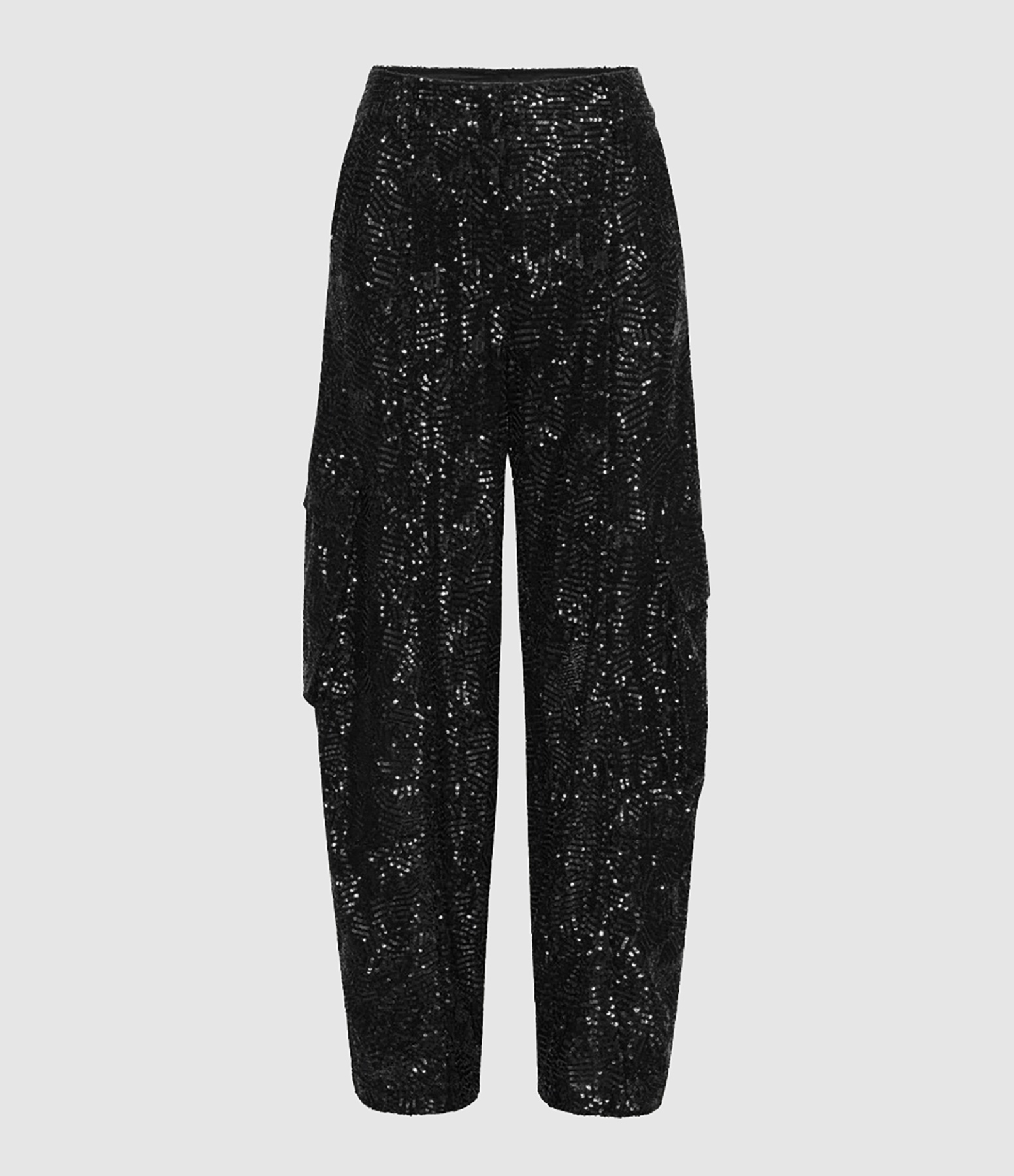 Pantalon Cargo Sequins Noir