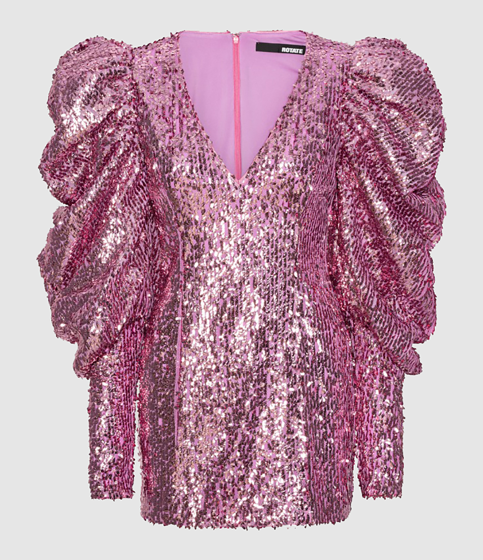 Robe Courte Sequins Fuchsia Rose