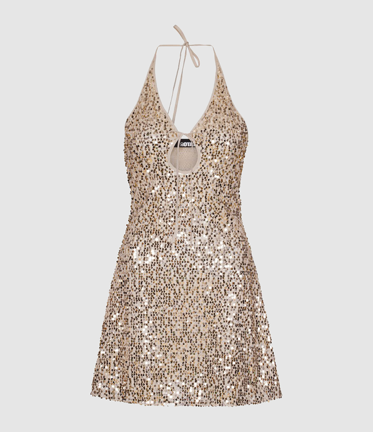 Robe Courte Sequins Macadamia