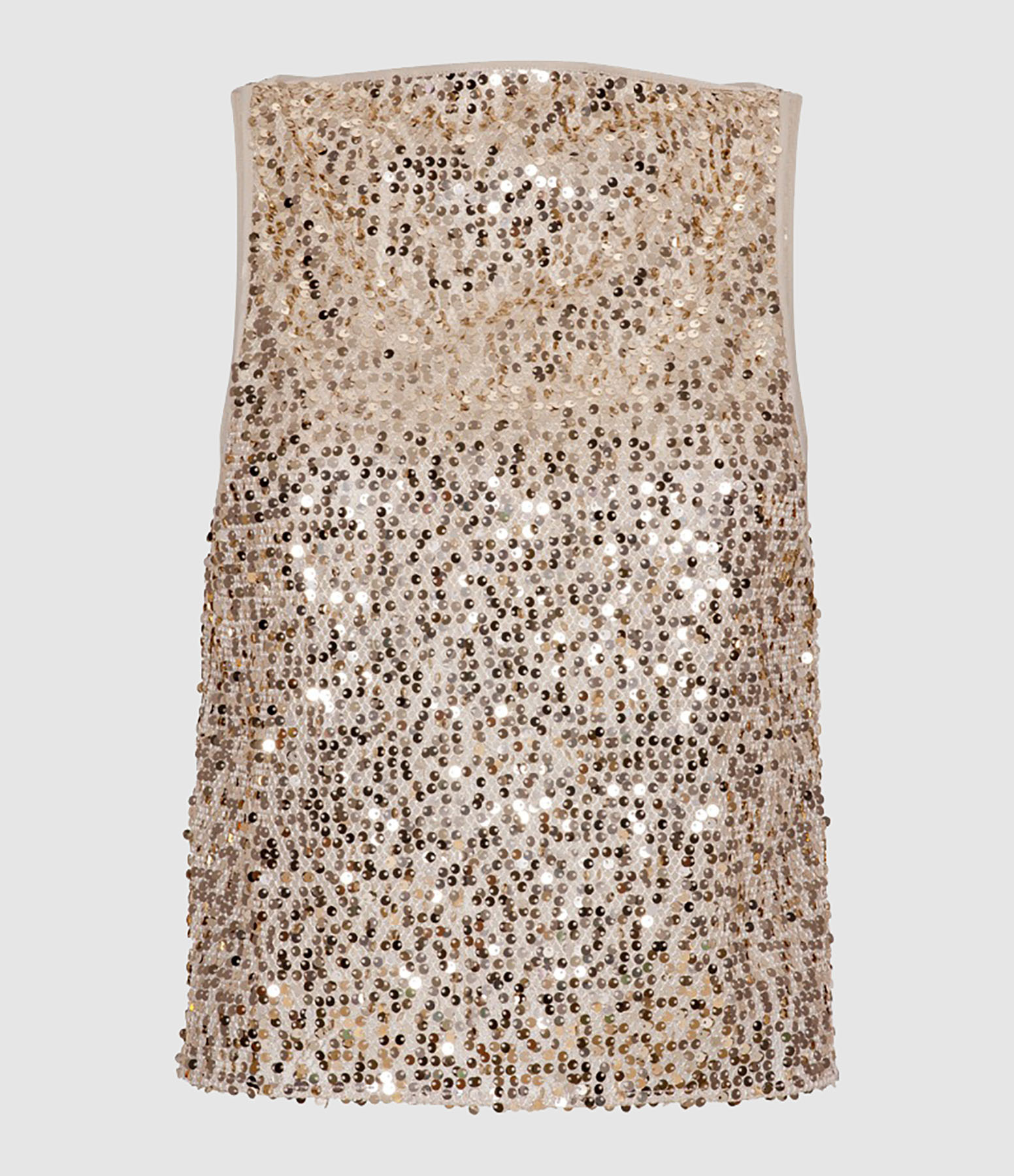 Top Sequins Boatneck Macadamia