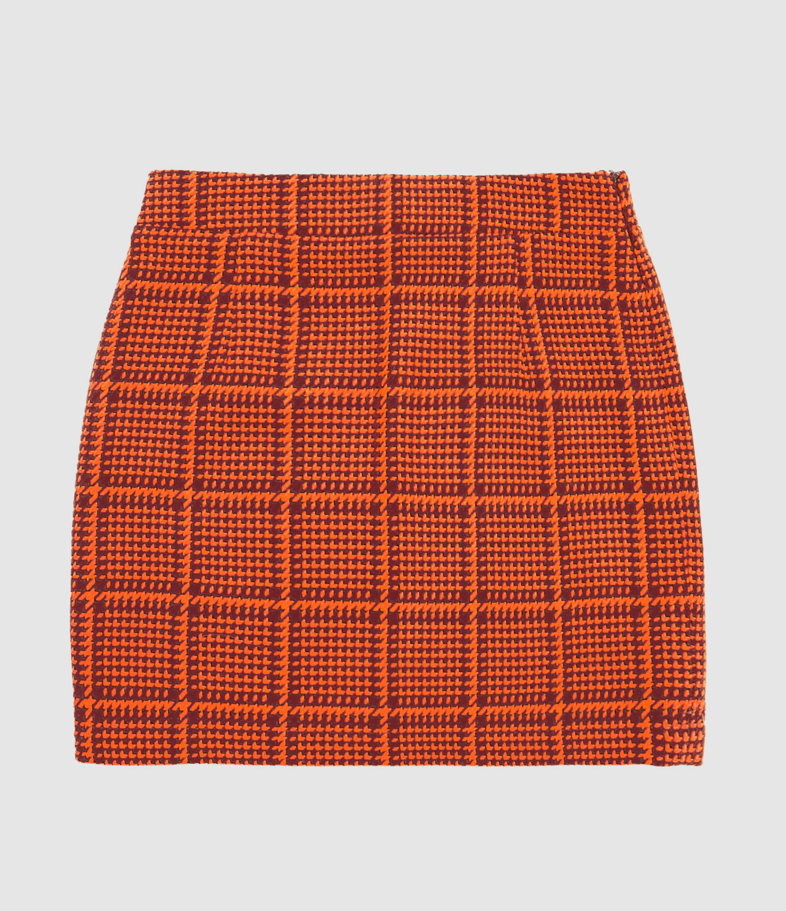 Jupe Iris Domoda Laine Imprimé Carreaux Orange