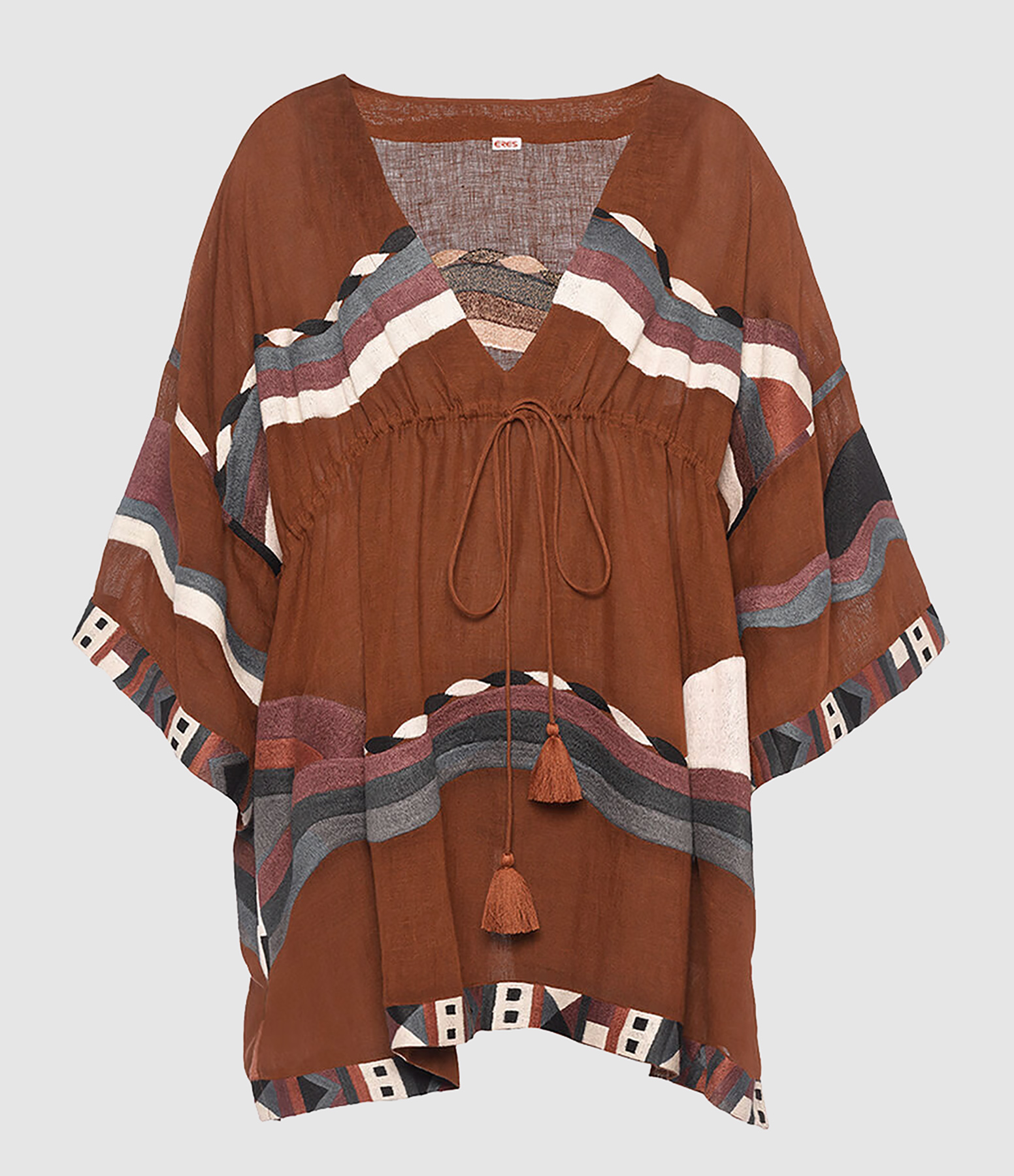 Robe Courte Caftan Solar Caramelo