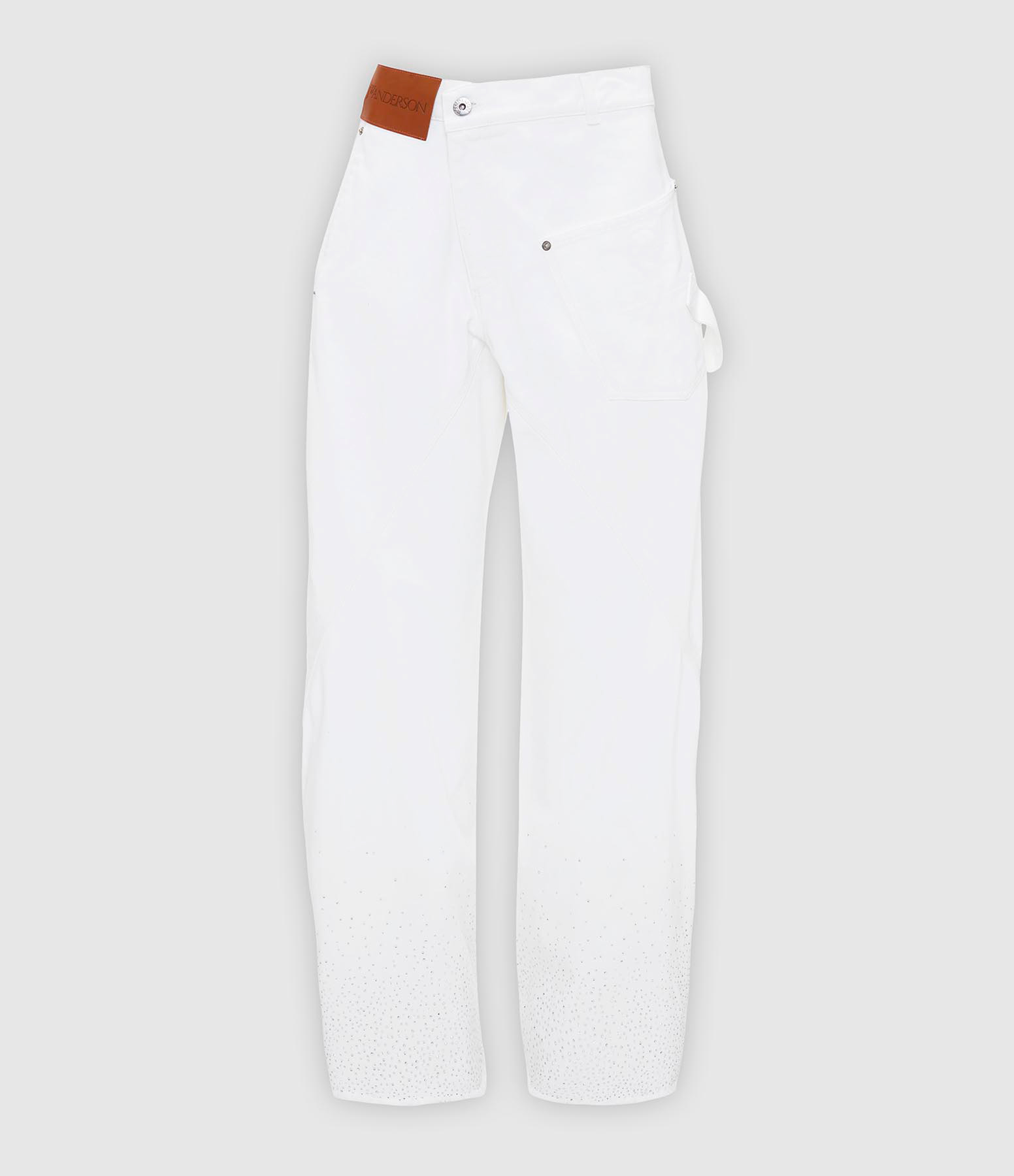 Jean Crystal Hem Twisted White