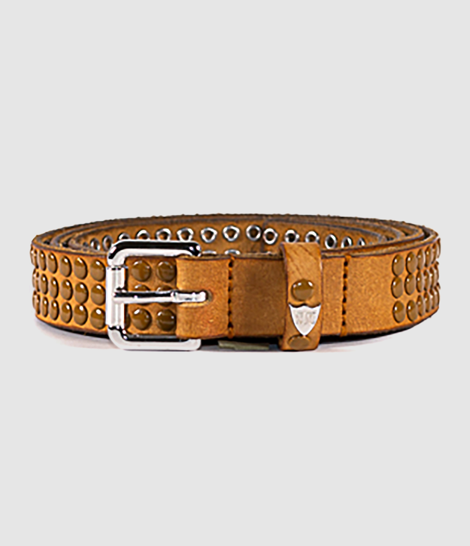 Ceinture 3000 Studs Clous Cuir Tabac