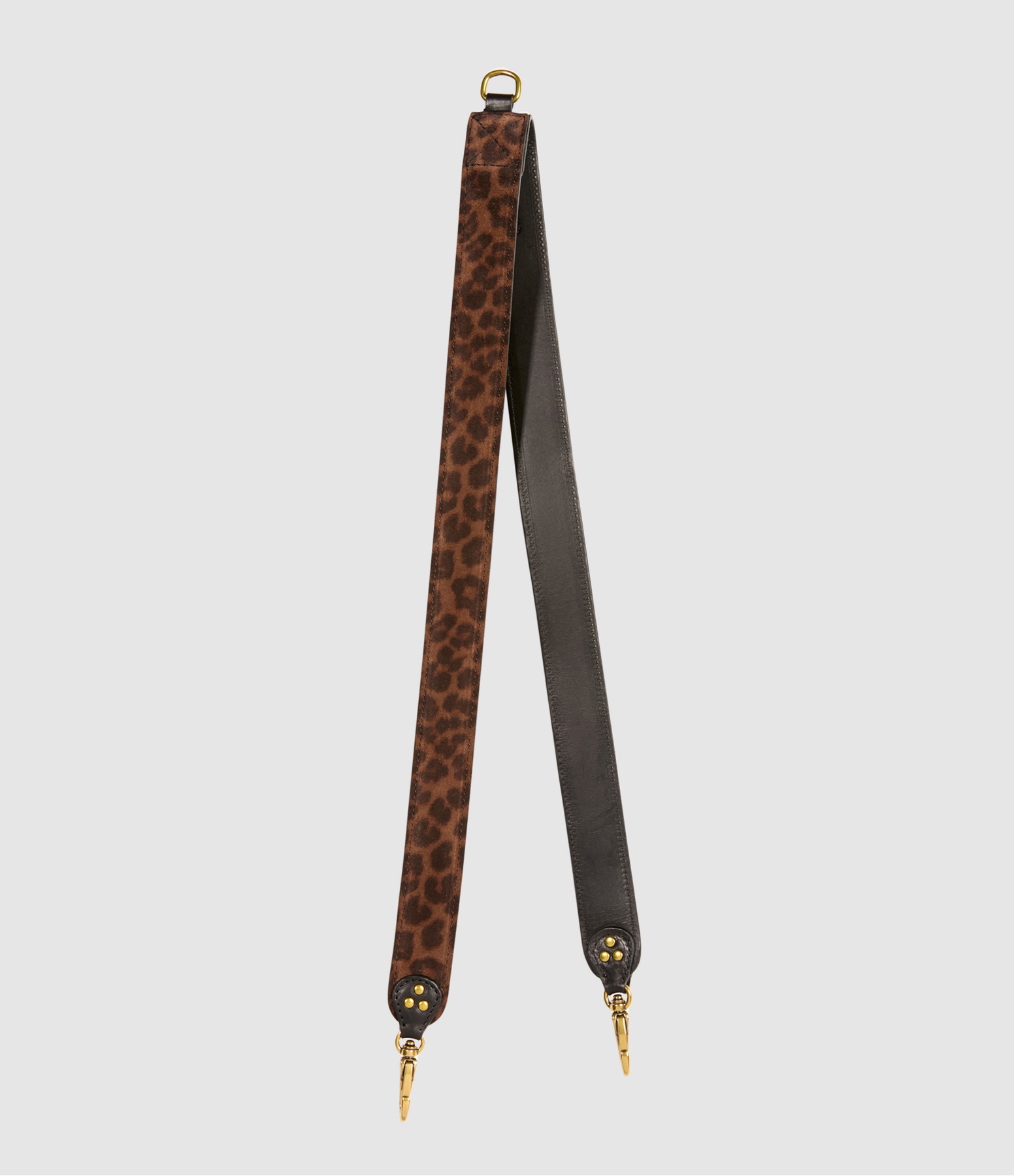 Bandoulière Cuir Imprimé Léopard Naturel
