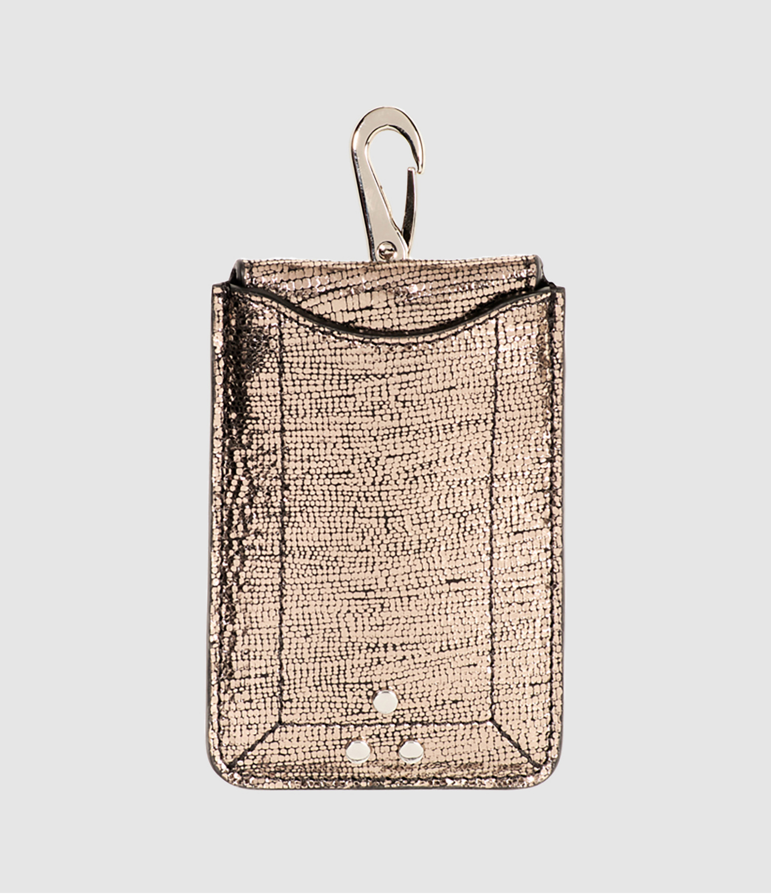Étui Carte Cuir Lamé Champagne