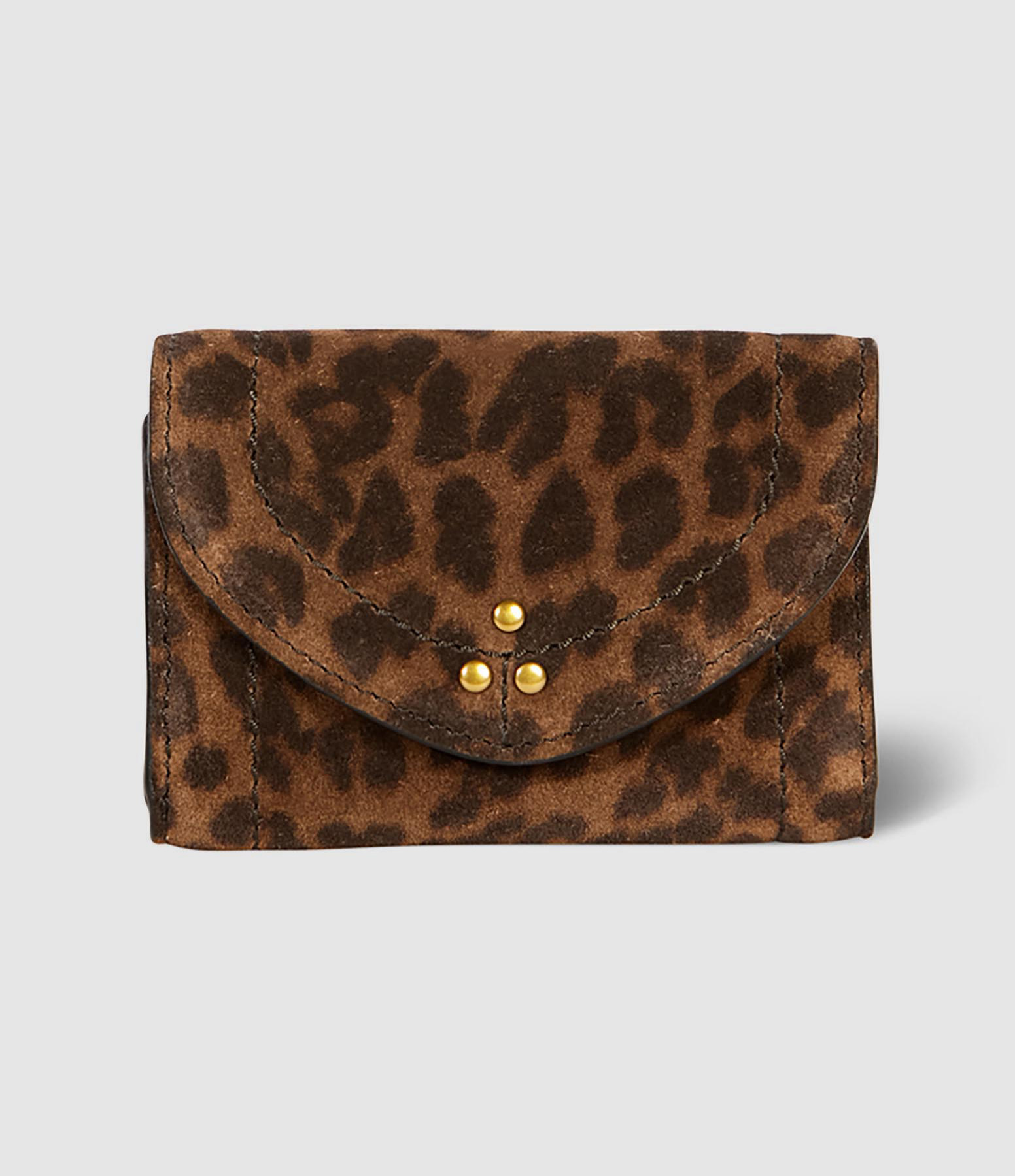 Porte-monnaie Helmut PM Cuir Imprimé Léopard Naturel