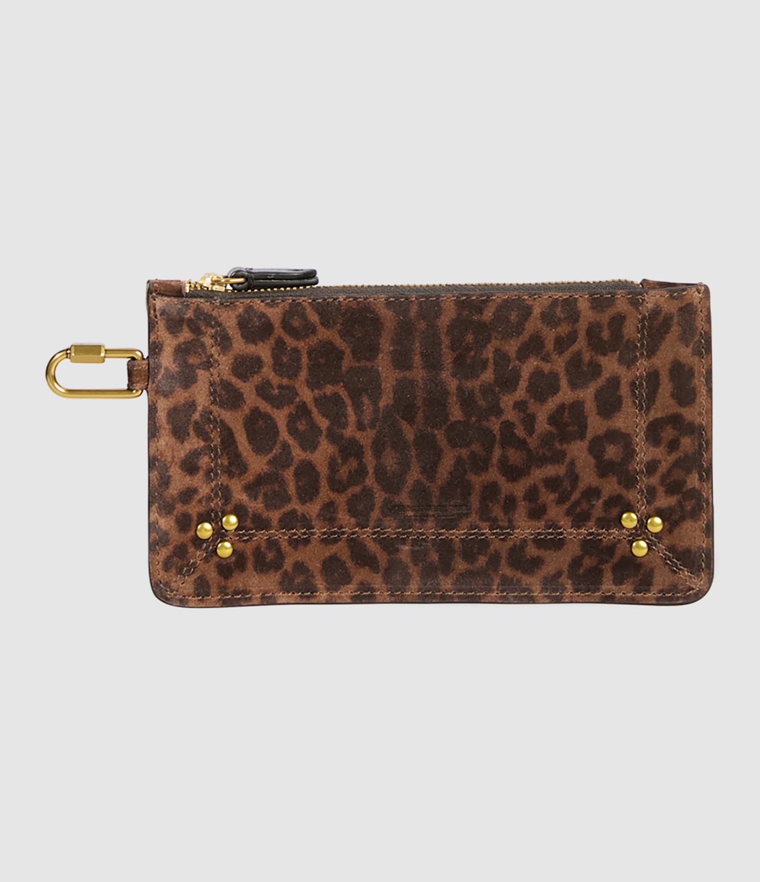 Pochette Popoche S Cuir Suédé Imprimé Léopard Naturel