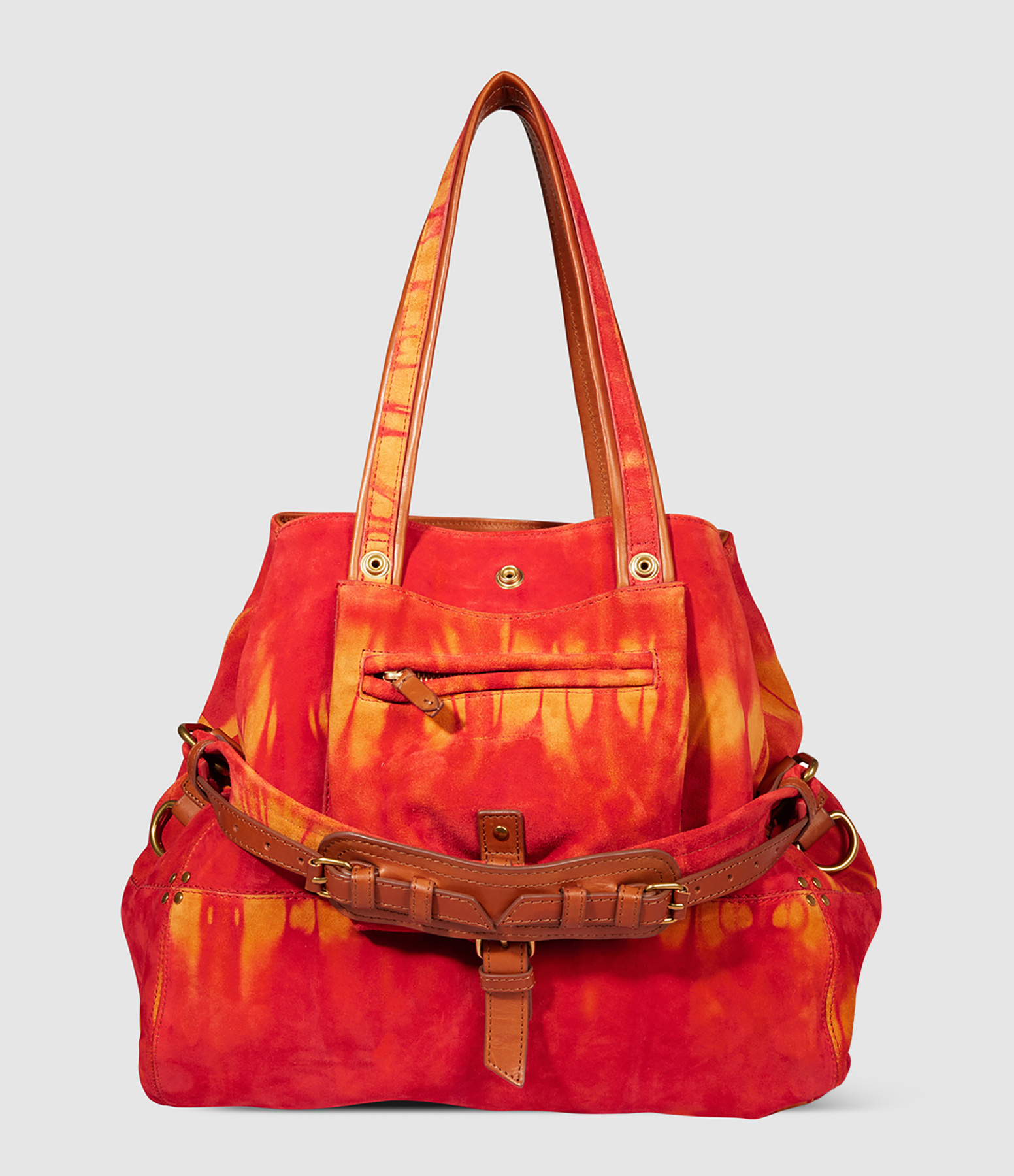 Sac Billy M Cuir Suédé Tie dye Orange