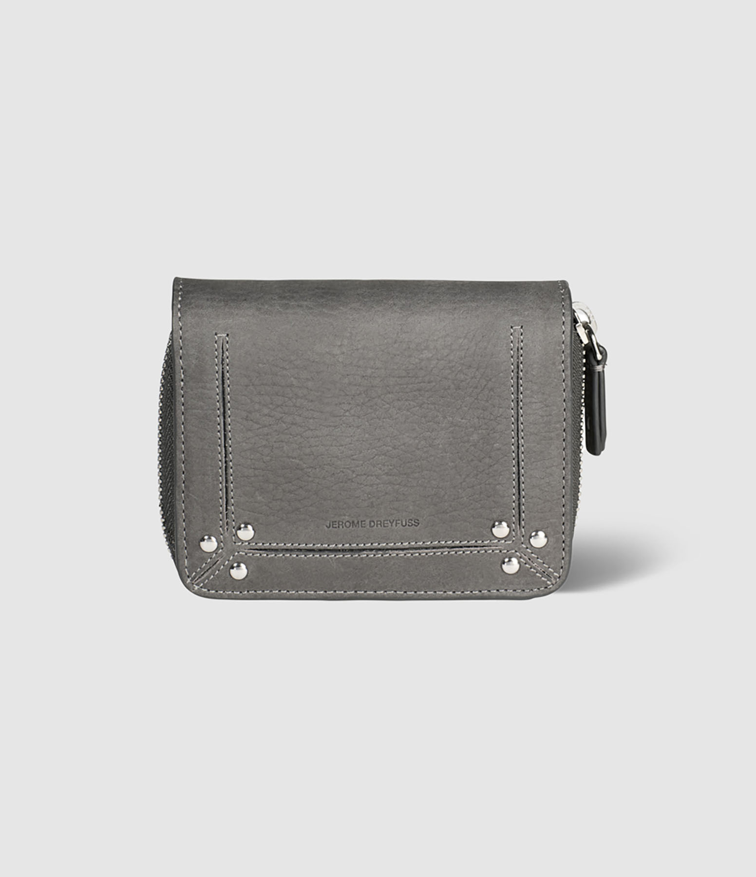 Porte-Monnaie André Cuir Suédé Grainé Anthracite