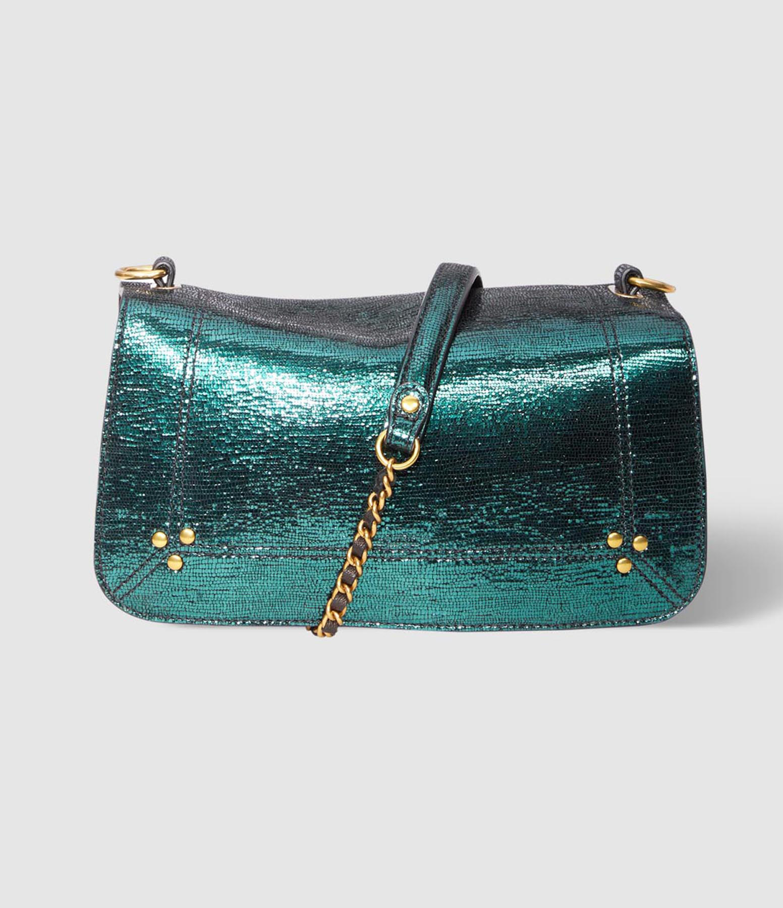 JEROME DREYFUSS Sac A Main Bobi Cuir Lame Vert
