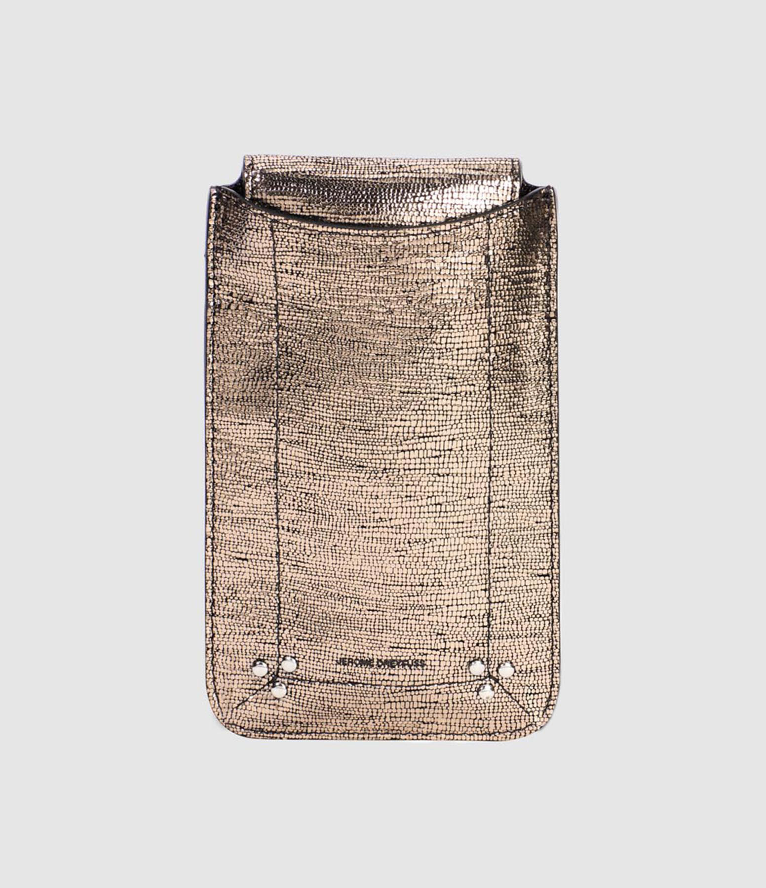 Porte-téléphone Cuir Lamé Champagne