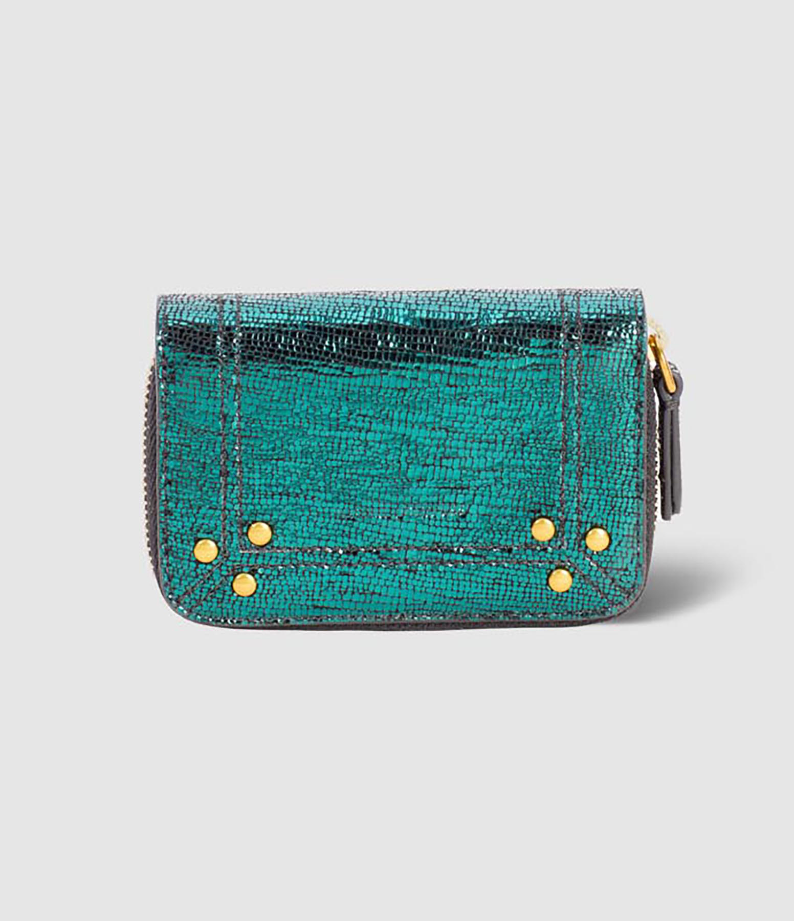 Porte-Monnaie Henri Cuir Lamé Vert