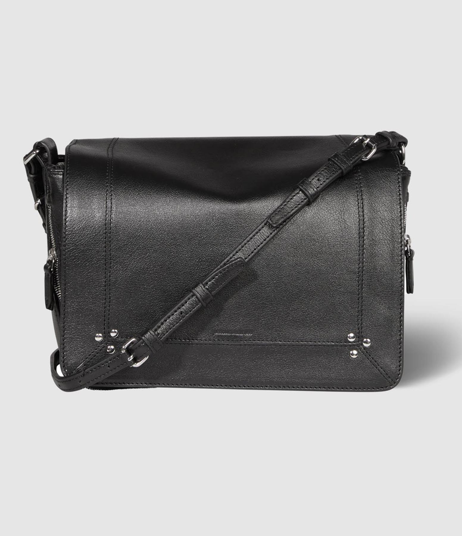 Sac Igor Cuir Noir Silver