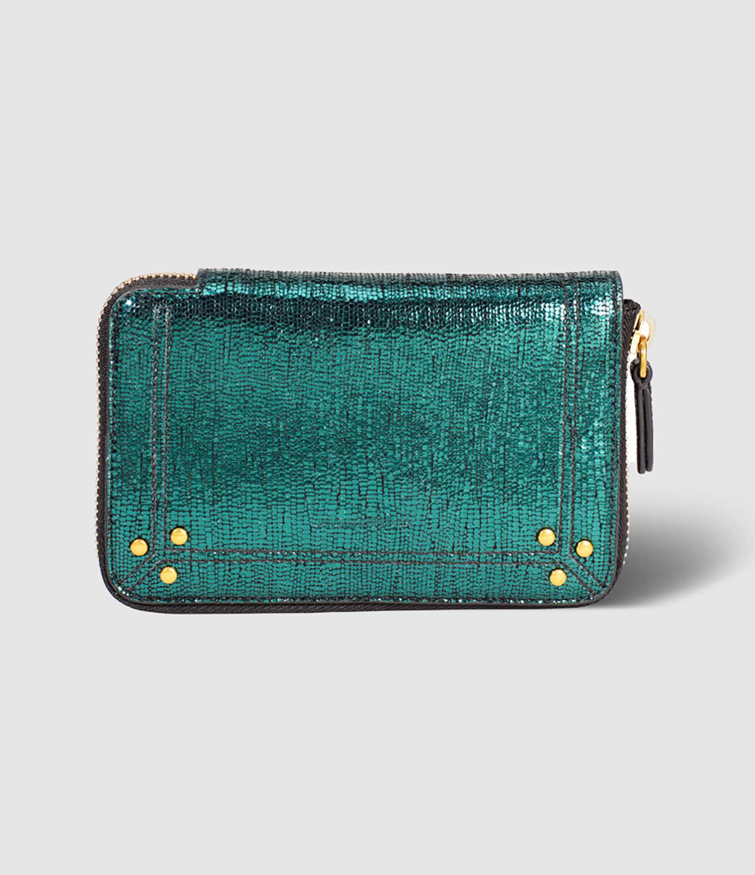 Portefeuille Julien Cuir Lamé Vert